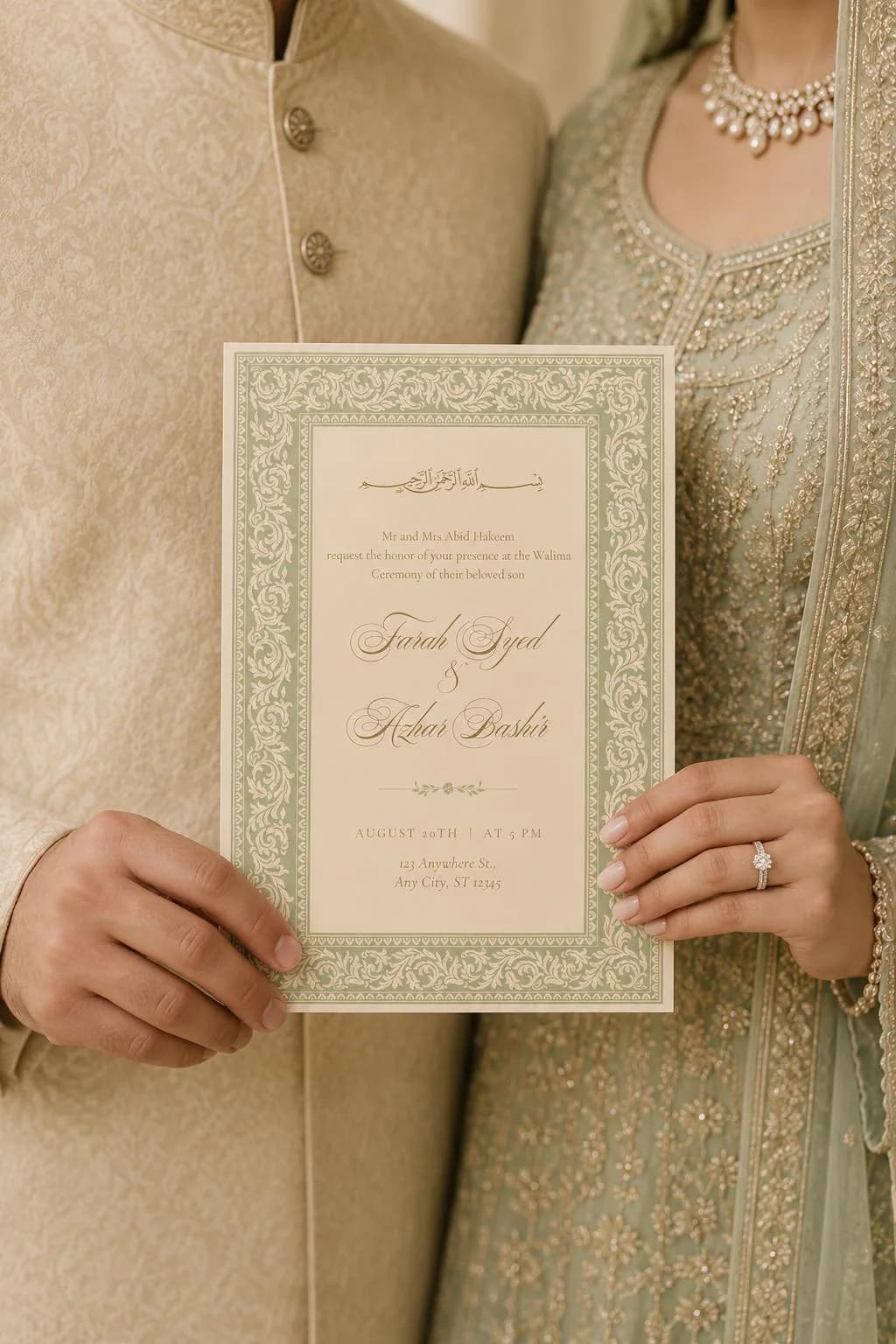 Editable Walima Invitation Template, Islamic Reception Invitation, Digital Download - image 3