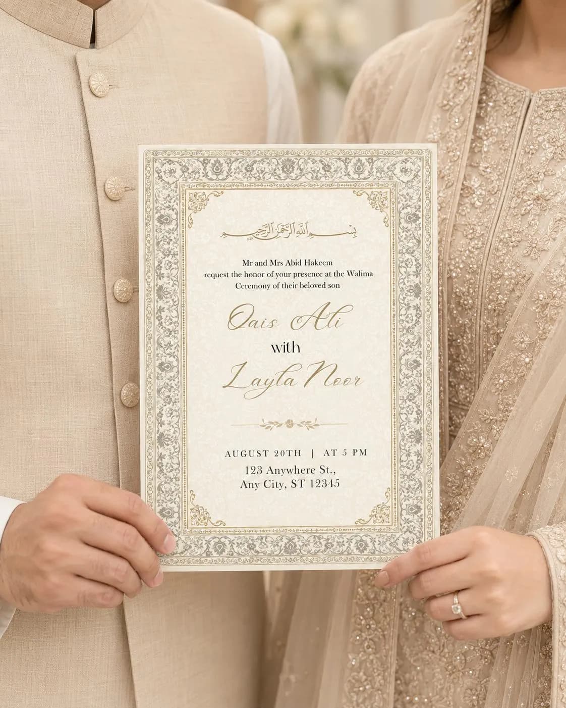 Editable Walima Invitation Template, Islamic Wedding Invite (Digital Download) - image 3