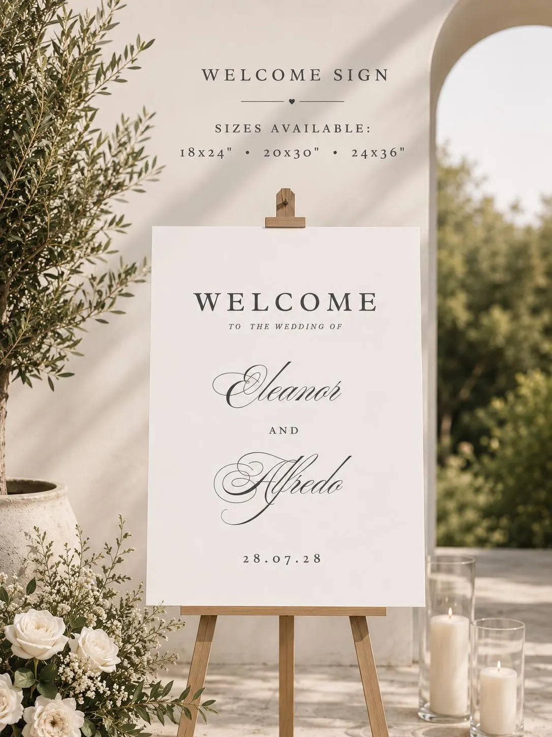 Minimal Wedding Welcome Sign Template, Editable Modern Wedding Decor (Digital Download) - image 4