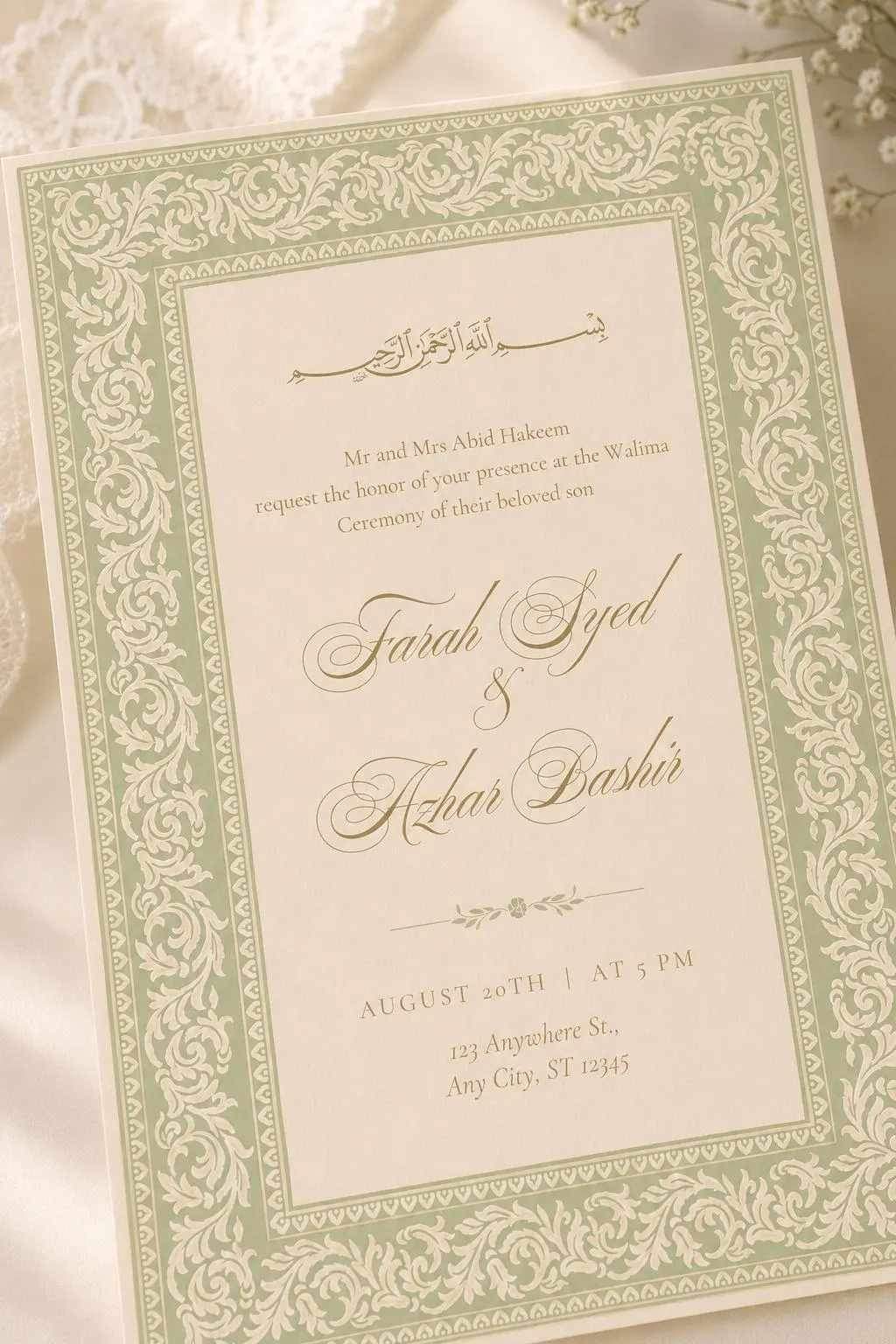 Editable Walima Invitation Template, Islamic Reception Invitation, Digital Download - image 4