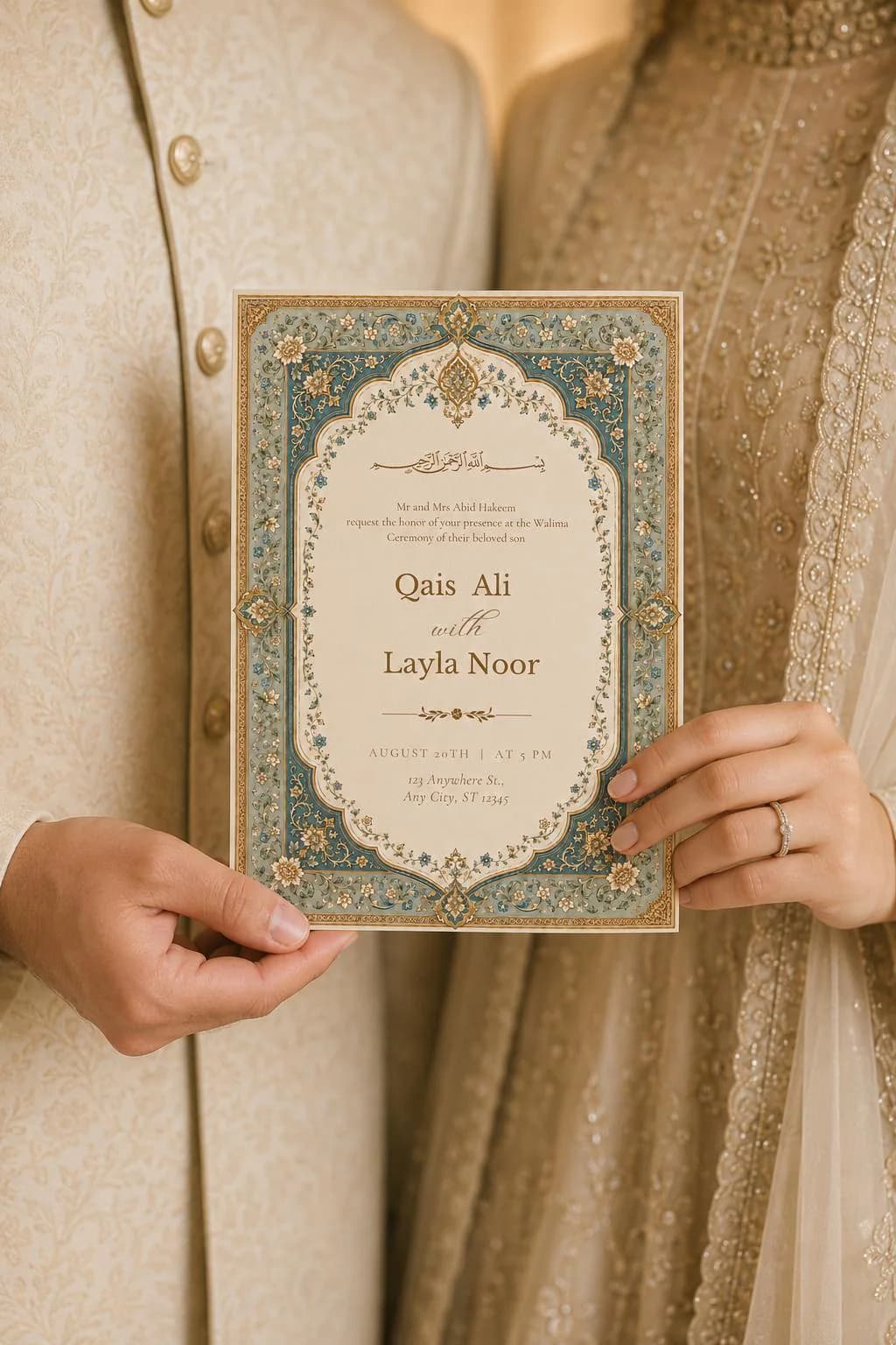 Editable Persian Walima Invitation Template, Printable Muslim Reception Card, Digital Download - image 3