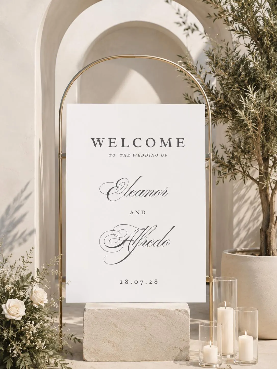 Minimal Wedding Welcome Sign Template, Editable Modern Wedding Decor (Digital Download)