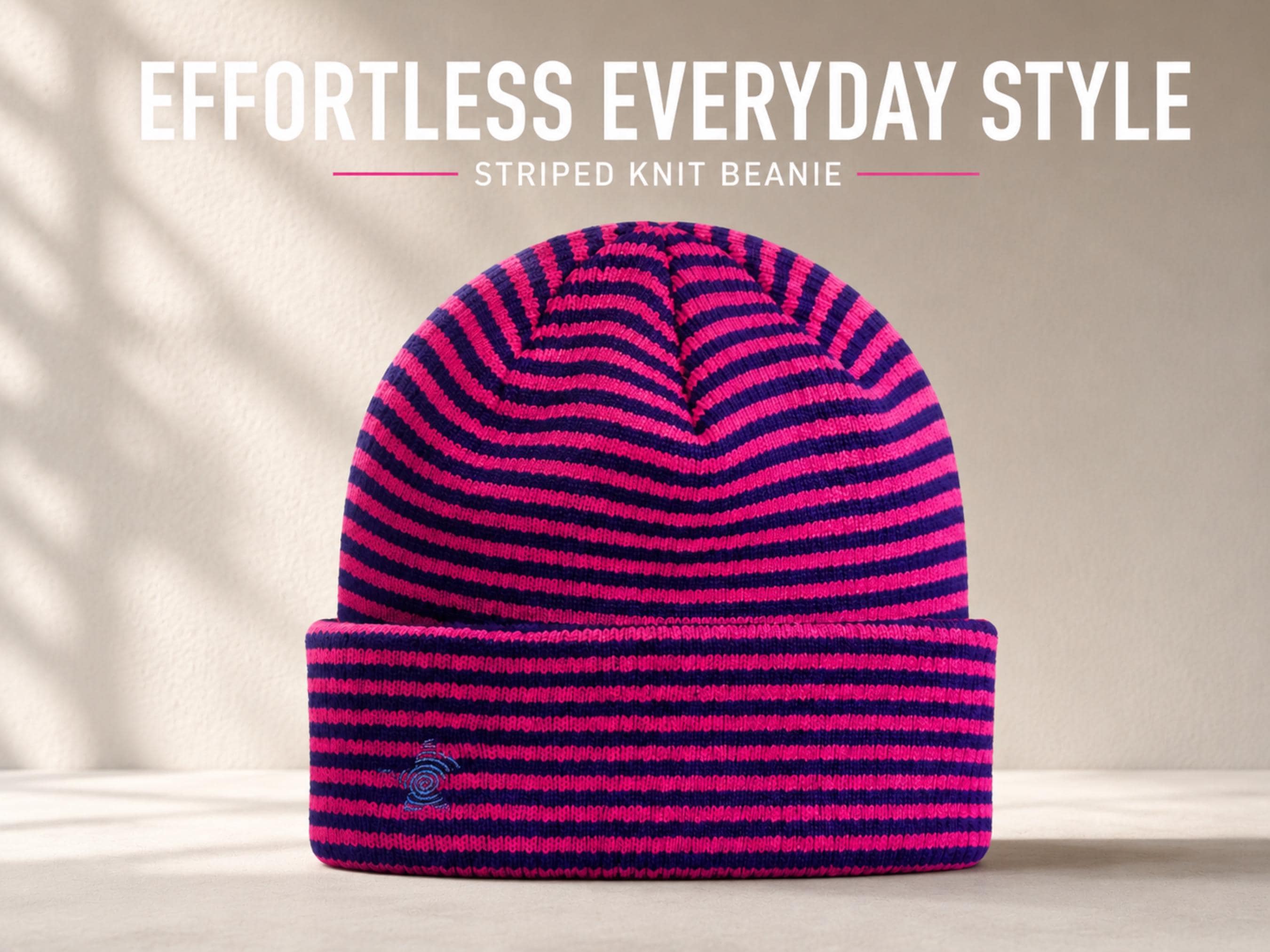 Striped Knit Beanie Hat | Soft Ribbed Skull Cap, Unisex Warm Everyday Style - image 2