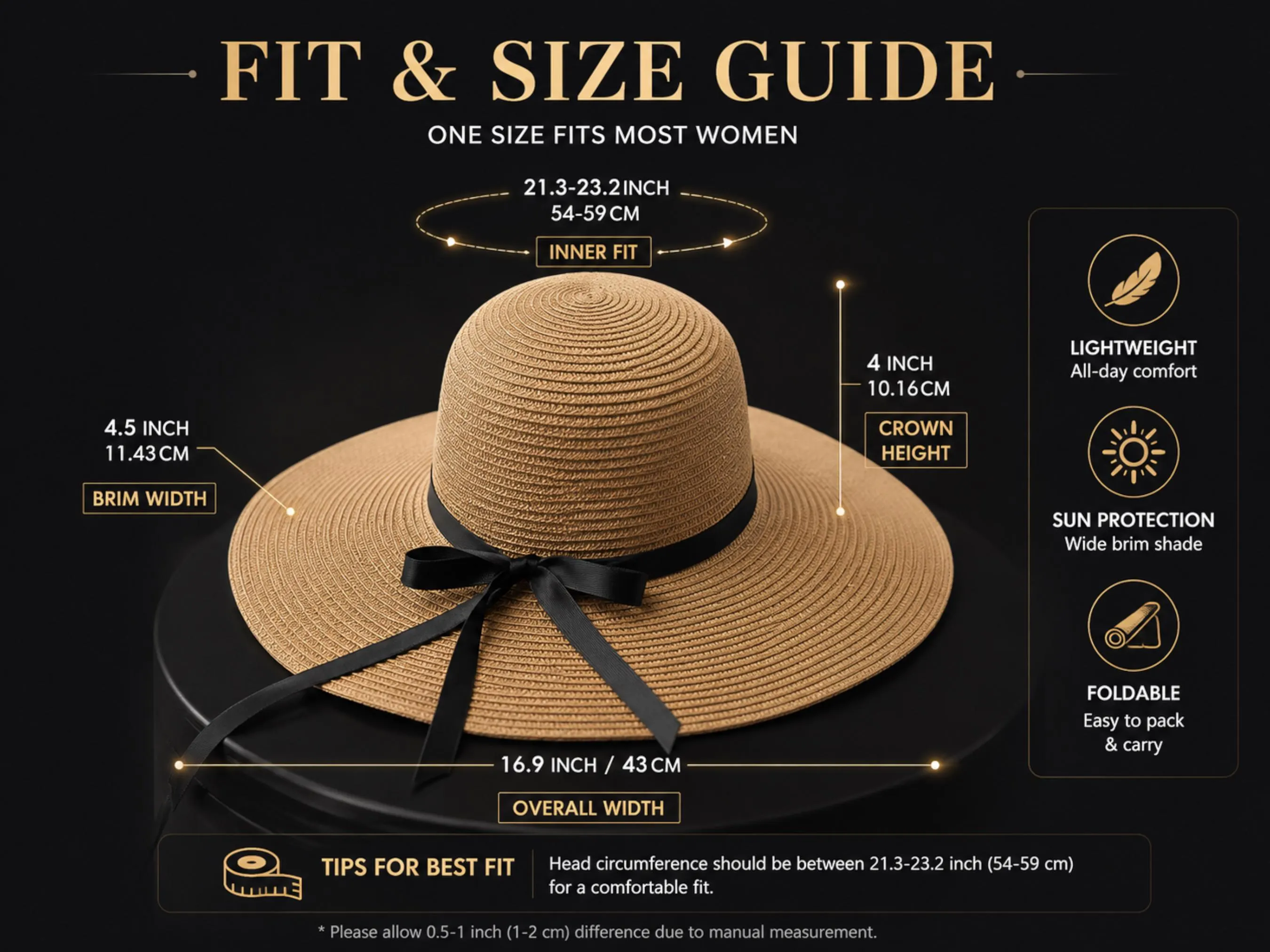 Wide Brim Beach Hat | Floppy Woven Sun Cap with Bow Ribbon Detail - image 5