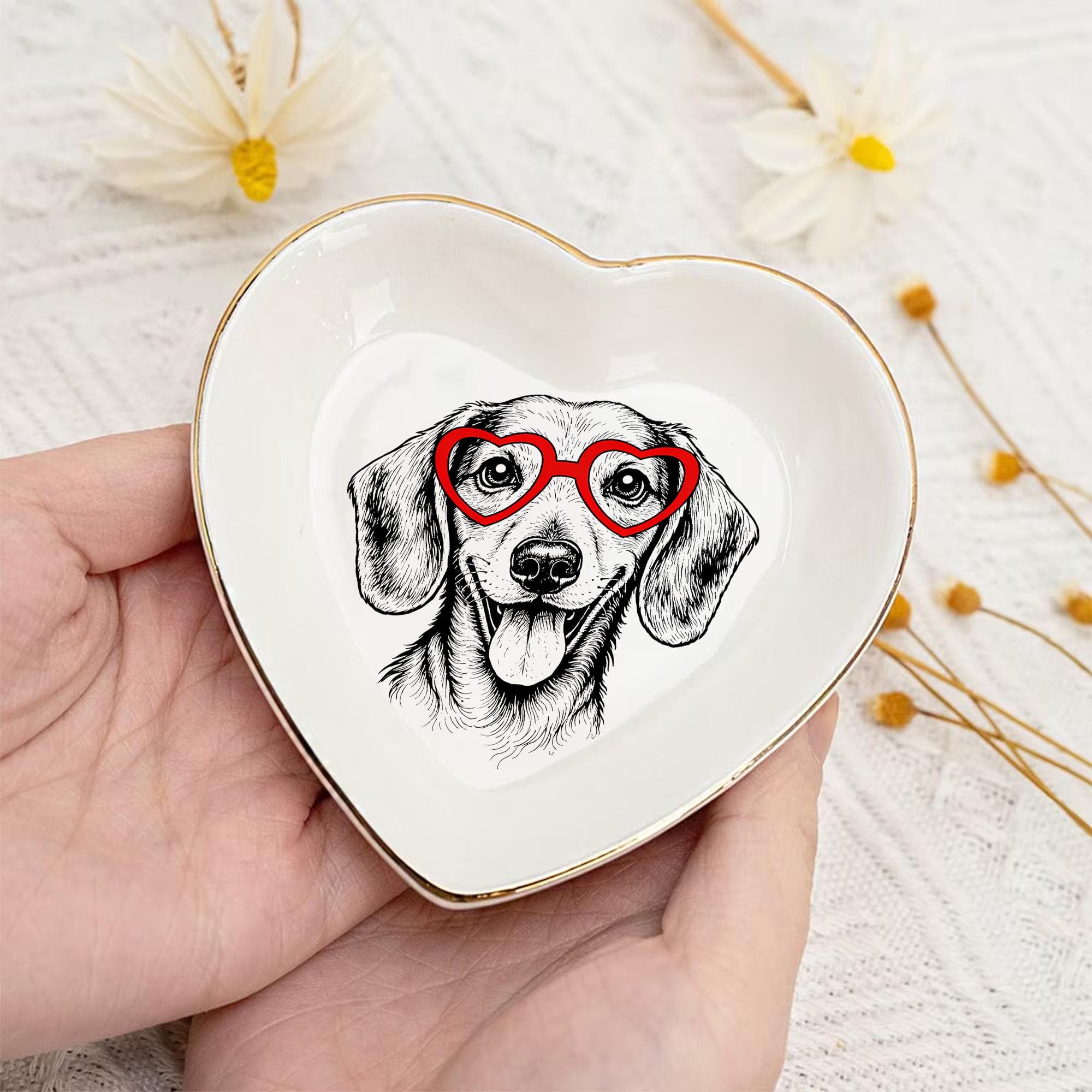 Custom Pet Portrait Ceramic Ring Dish, Engagement Gift - image 3
