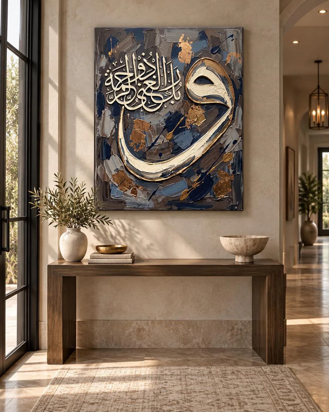 Wa Rabbuka Al-Ghaniyyu Dhu Ar-Rahmah Canvas Print, Textured Arabic Calligraphy, Ready-to-Hang Islamic Wall Art - image 3