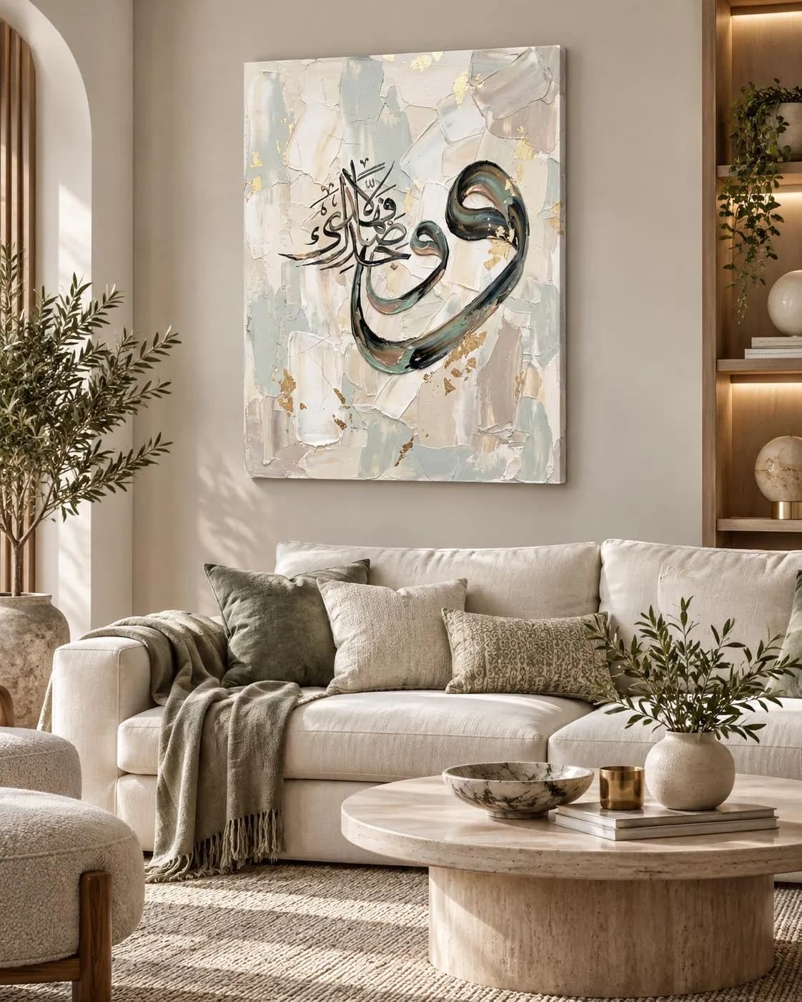 Wa Wajadaka Dallan Fahada Canvas Print, Quran Wall Art, Arabic Calligraphy, Neutral Islamic Decor - image 3