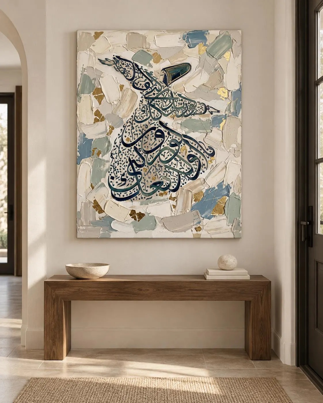 Rumi Whirling Dervish Canvas Print, Sufi Calligraphy Wall Art, Islamic Spiritual Decor - image 3