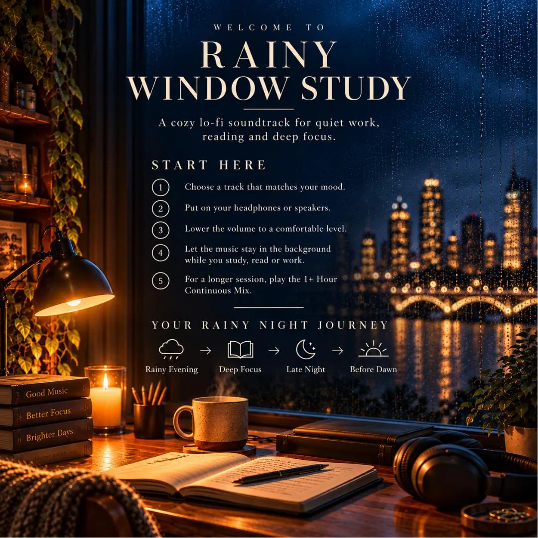 Rainy Lofi Study Music Bundle | 20 Tracks + 73 Min Mix | MP3 WAV | Cozy Focus Reading Work Music | Creator Use - image 5