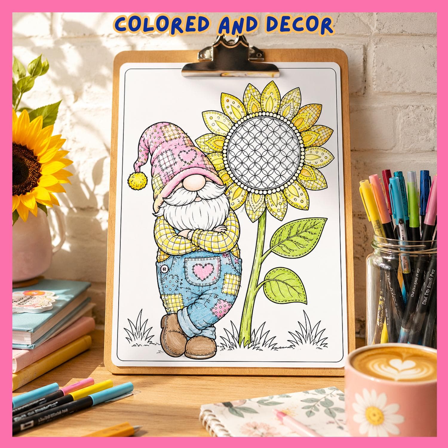 Sunflower Harvest Gnome Coloring Pages | 20 Printable PDF Pages (Digital Download) - image 3