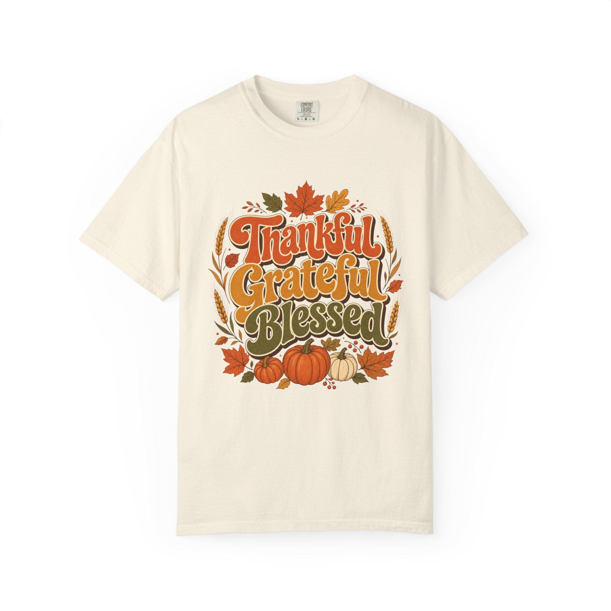 Thankful Grateful Blessed Shirt, Retro Fall T-Shirt, Thanksgiving Pumpkin Tee, Autumn Family Shirt, Comfort Colors Tee - image 4