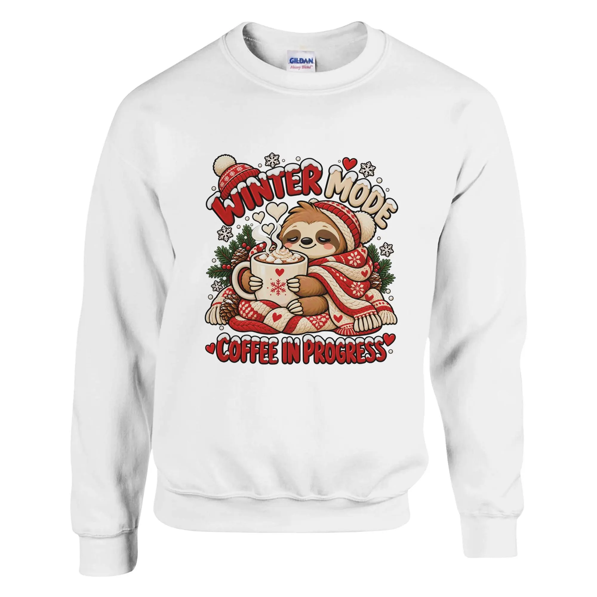 Winter Mode Sloth Sweatshirt, Coffee Lover Gift, Cozy Crewneck - image 4