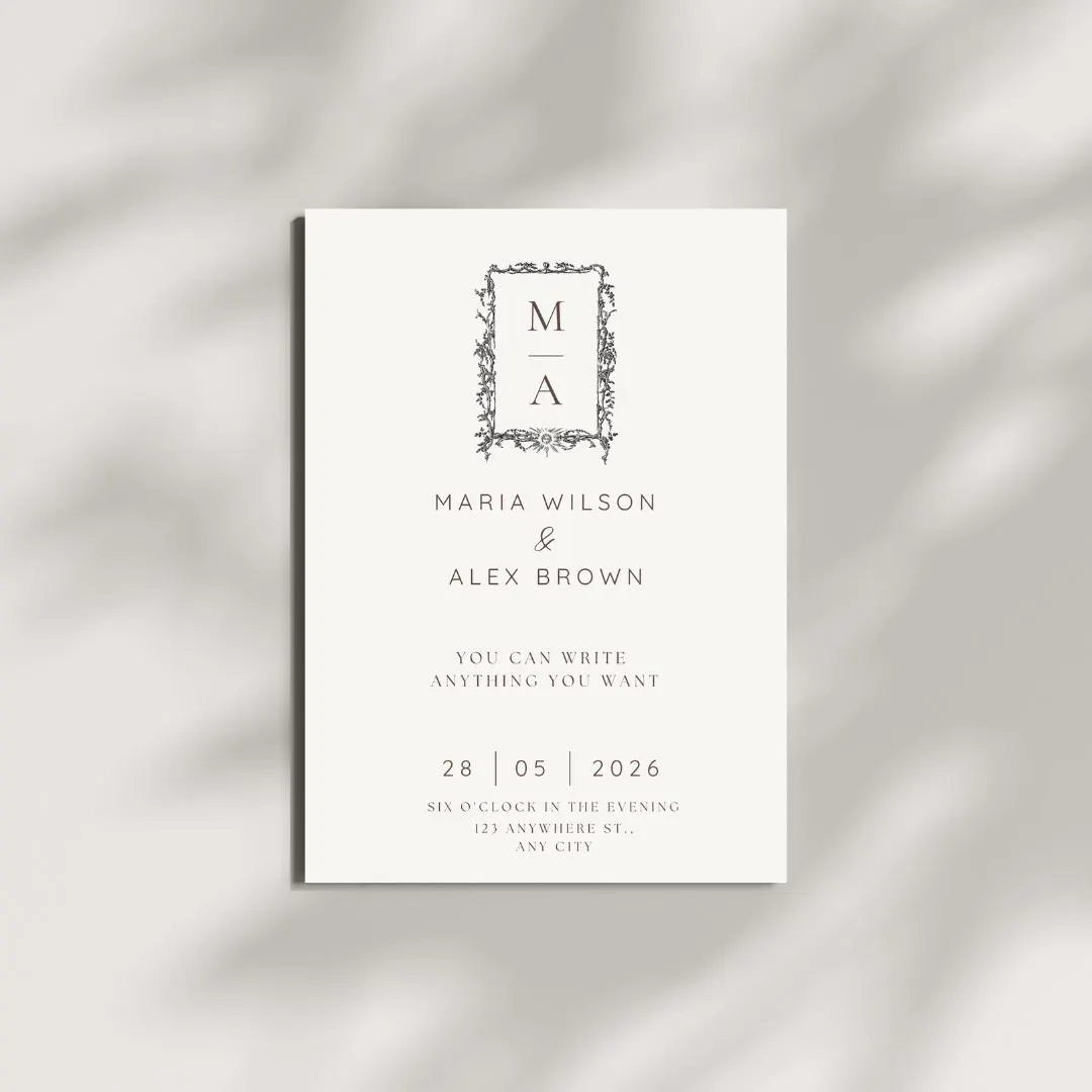 Minimal Wedding Invitation | Printable Invitation | Canva Editable | Digital Product | Phone Text Message | Minimalist Design - image 5