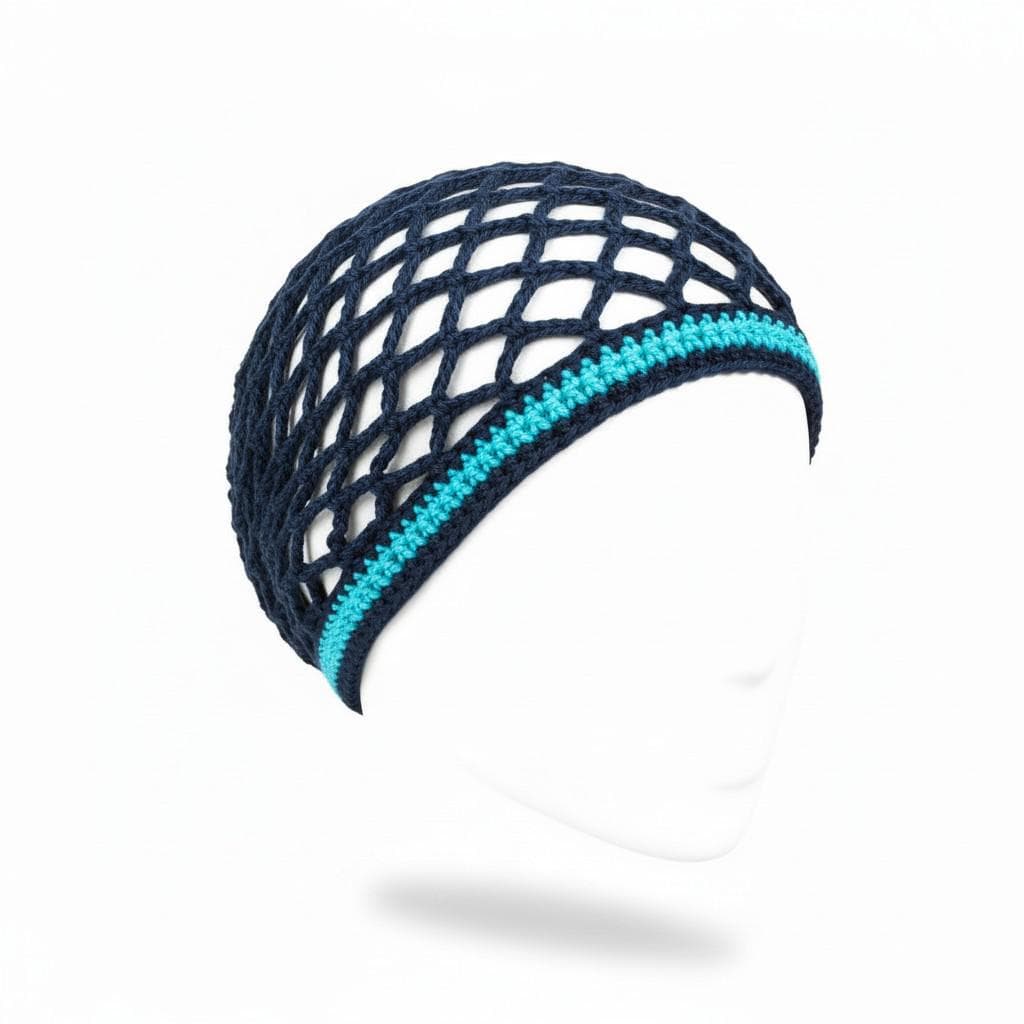 Crochet Net Cap Pattern PDF - Easy Mesh Beanie Tutorial, Lightweight skull cap DIY, Instant digital download - image 5