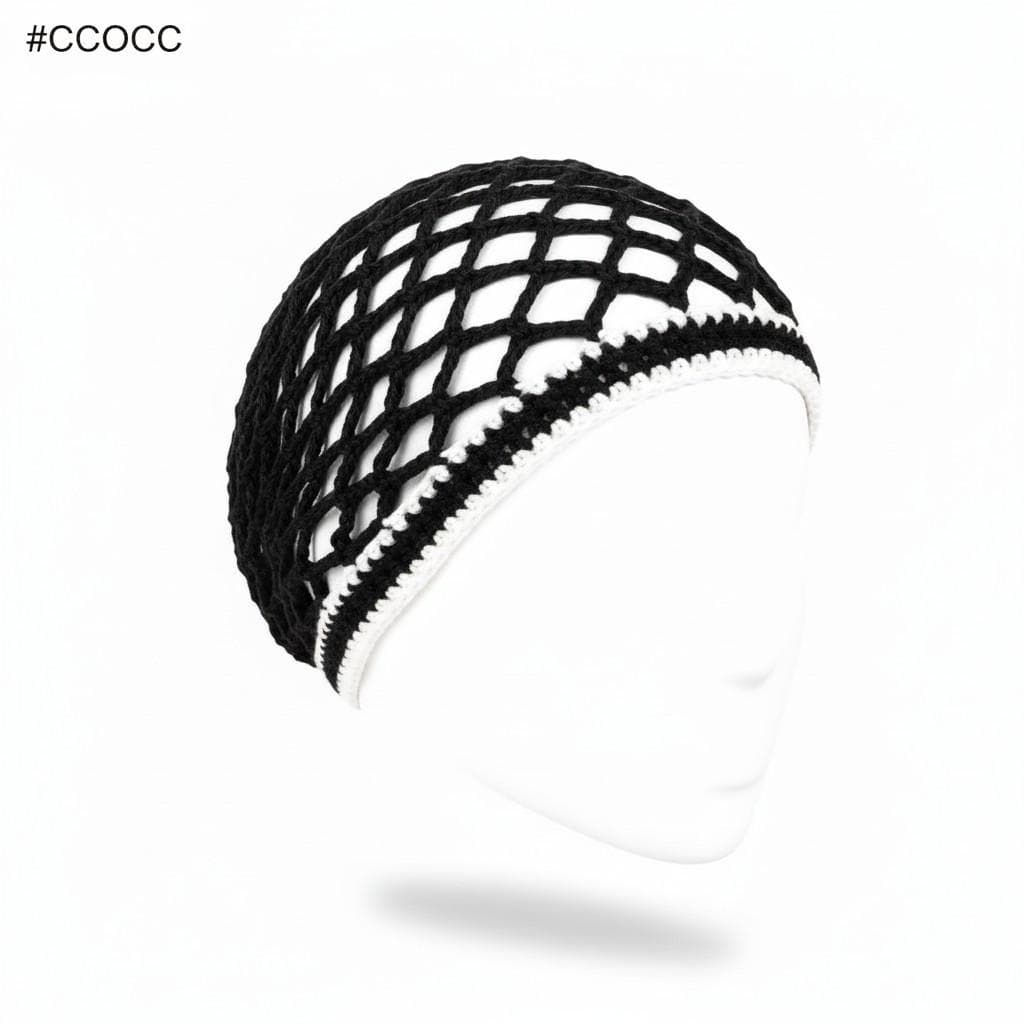 Crochet Net Cap Pattern PDF - Easy Mesh Beanie Tutorial, Lightweight skull cap DIY, Instant digital download - image 3