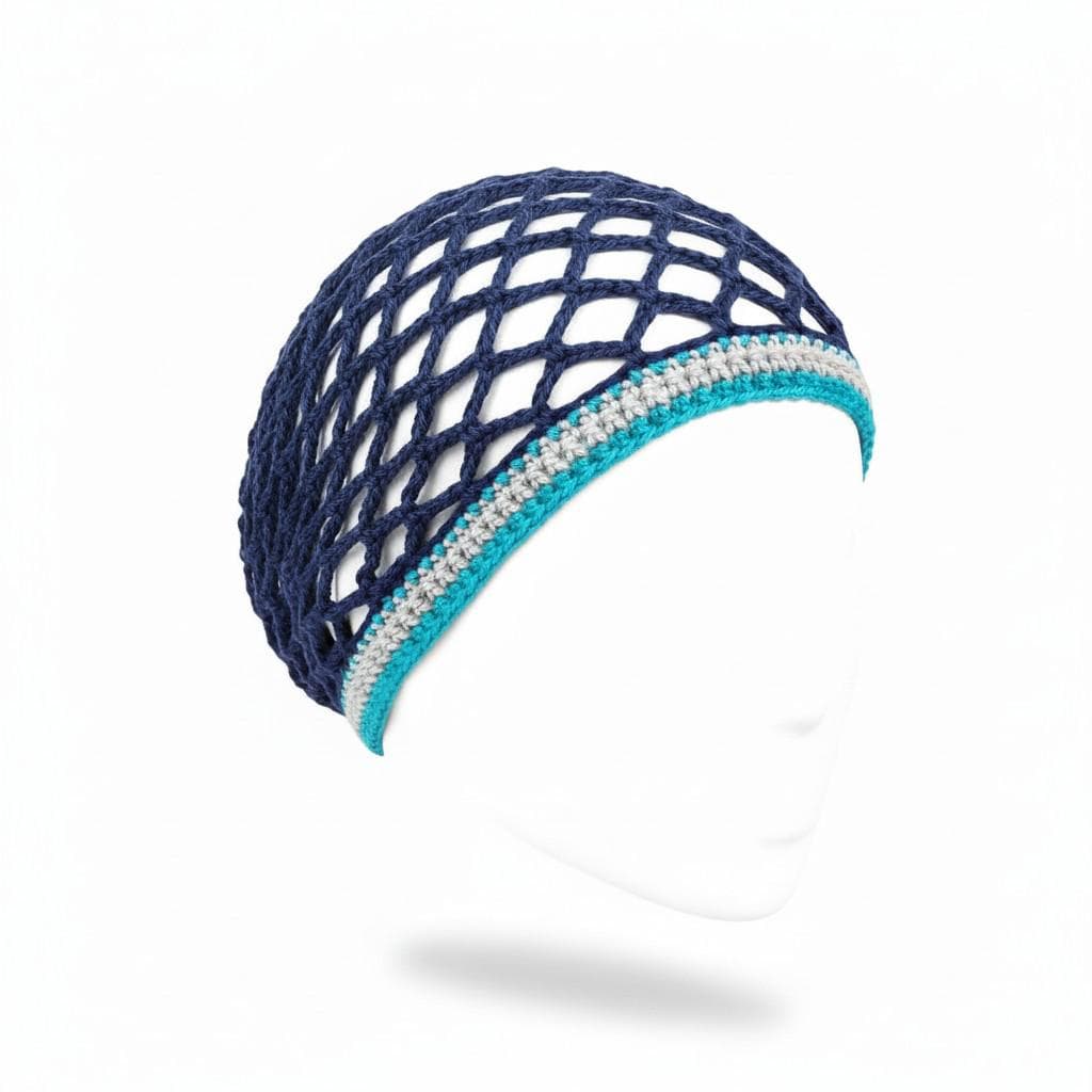 Crochet Net Cap Pattern PDF - Easy Mesh Beanie Tutorial, Lightweight skull cap DIY, Instant digital download - image 4