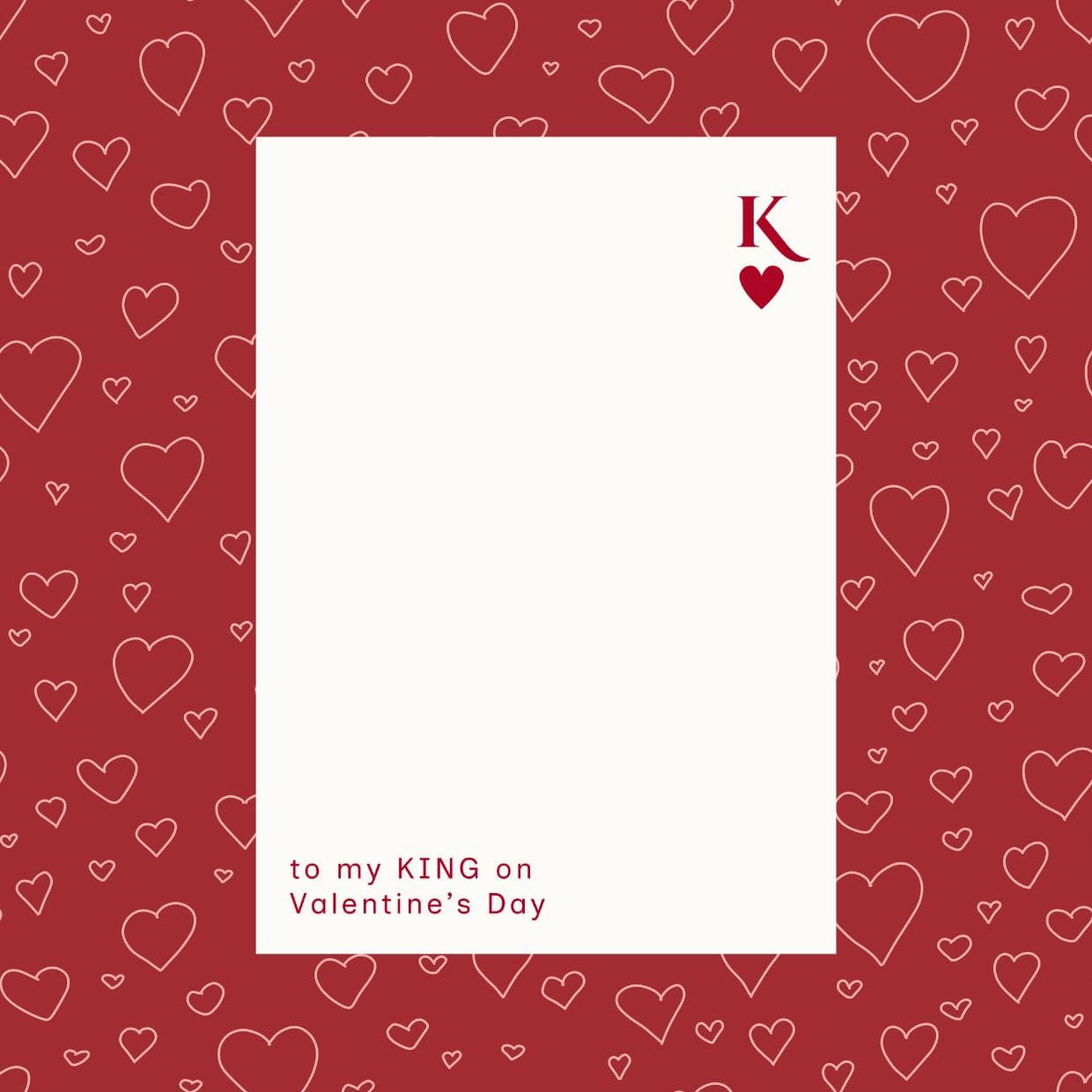Editable King Of Hearts Valentines Day Card Template For Husband Boyfriend Funny Poker Theme Love Note Custom Anniversary Greeting - image 4