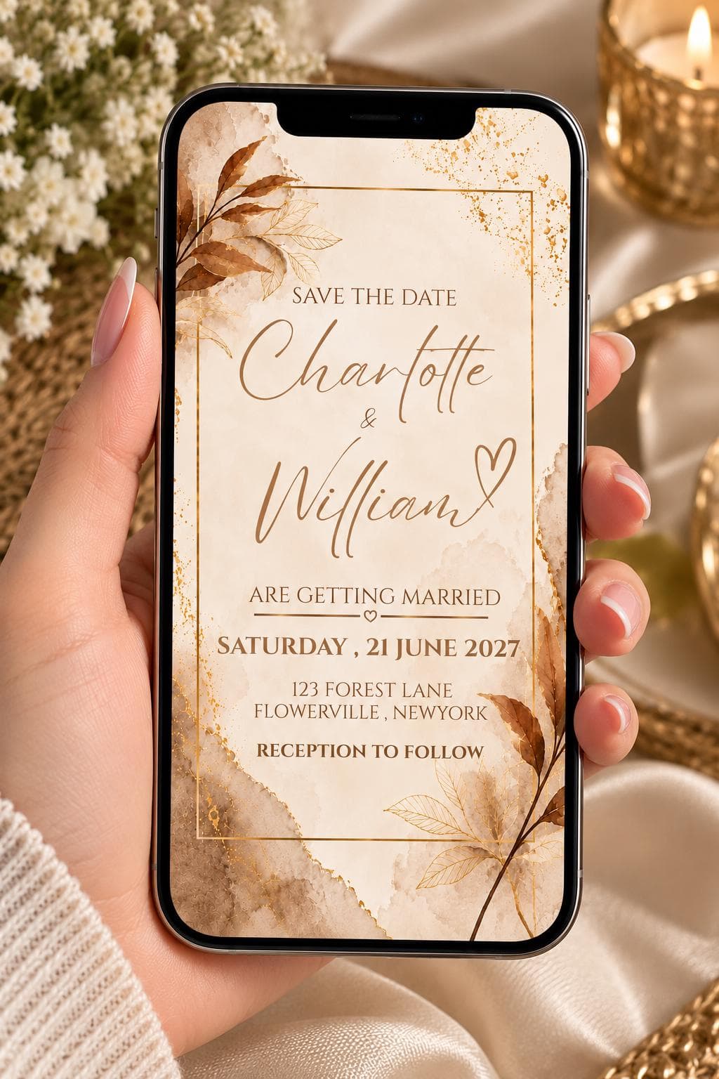 Save the Date Template, Editable Wedding Invitation, Canva Digital Download - image 5