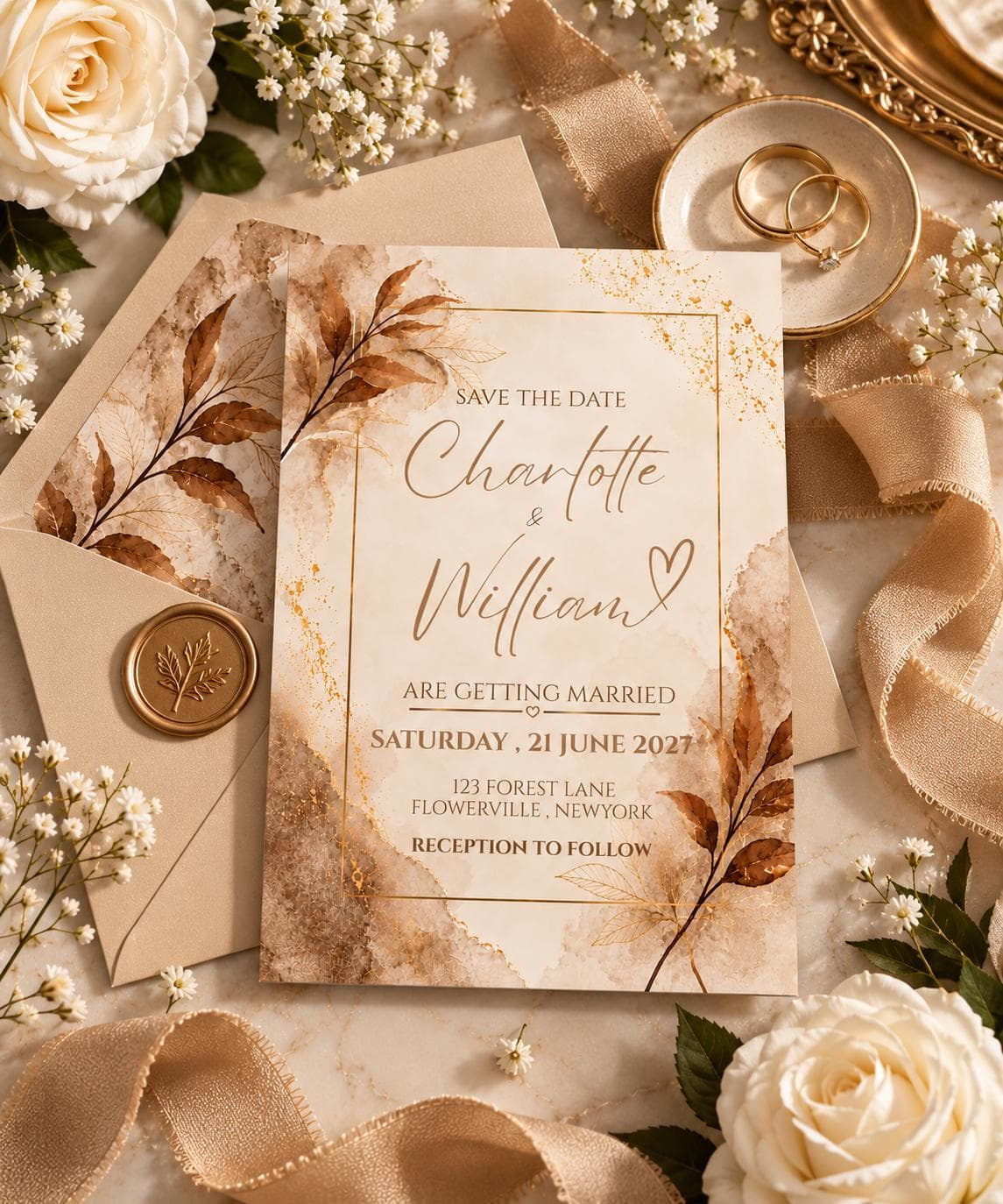 Save the Date Template, Editable Wedding Invitation, Canva Digital Download - image 3