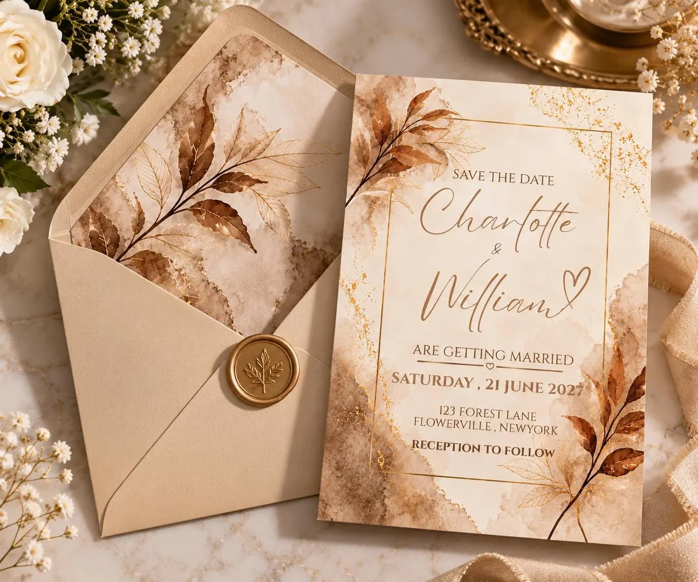Save the Date Template, Editable Wedding Invitation, Canva Digital Download - image 4