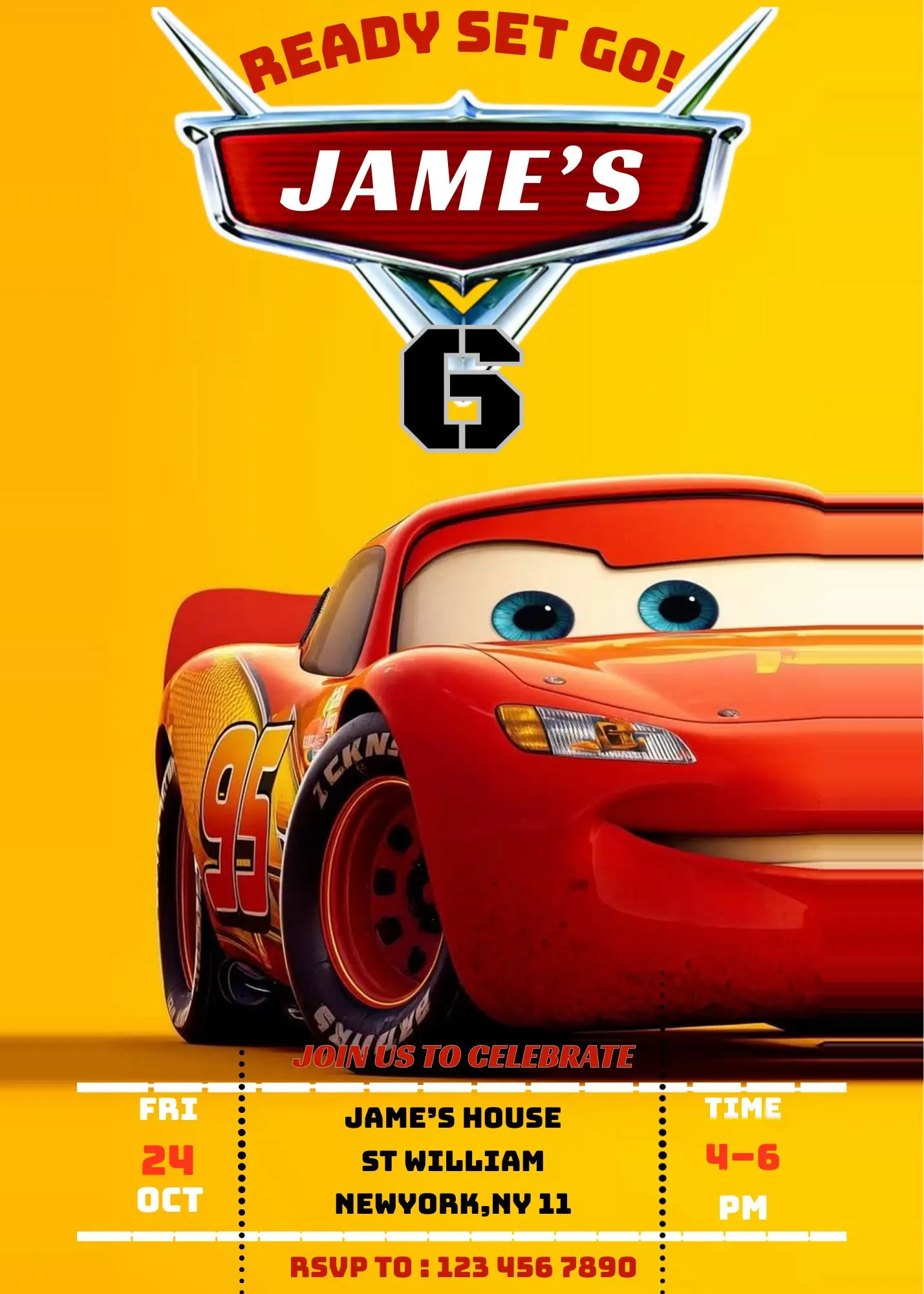 Handmade Cars 6th Birthday Invitation, Editable Kids Party Template - image 5