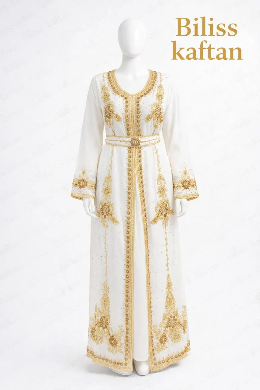 Handmade Beaded Kaftan Dress | Dubai Style Abaya, Plus Size - image 3