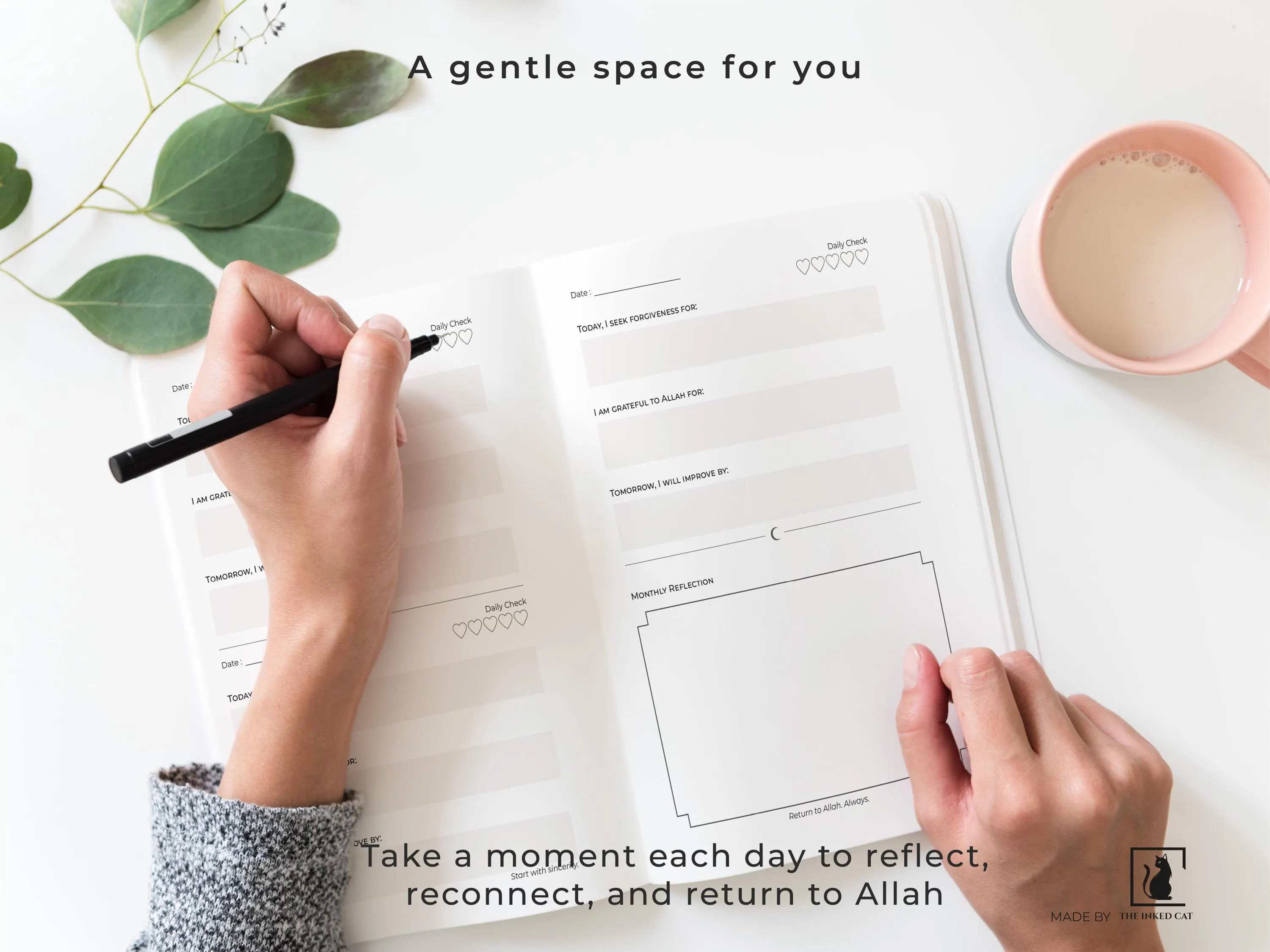 Daily Reflection Journal Printable | Self Reflection Journal | Gratitude Journal | A5 - Letter PDF Printable | Muhasaba Journal for Woman - image 3