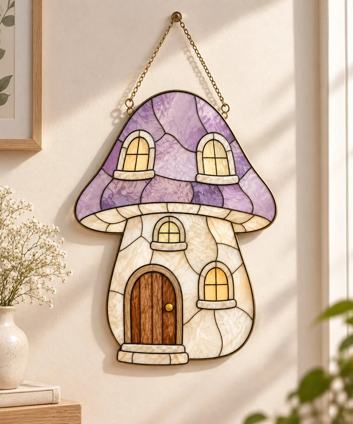 Hut Stained Glass Pattern, Cottage House Glass Template, Stained Glass PDF Pattern, Cozy Cabin Suncatcher, DIY Printable Digital Pattern - image 5