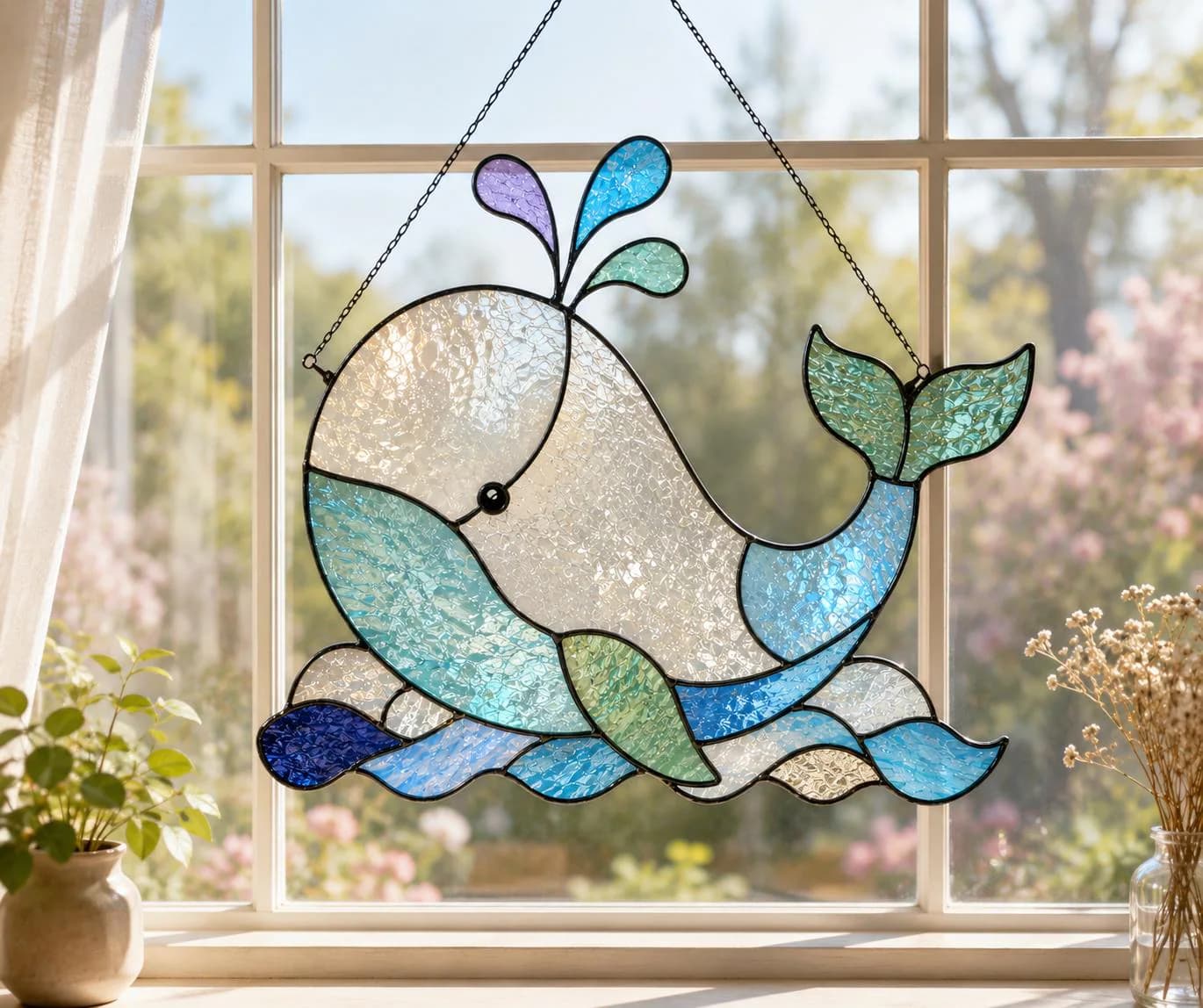 Dolphin Stained Glass Pattern PDF SVG, Dolphin Suncatcher Template, Ocean Sea Animal Glass Art, DIY Stained Glass Pattern, Instant Download - image 3