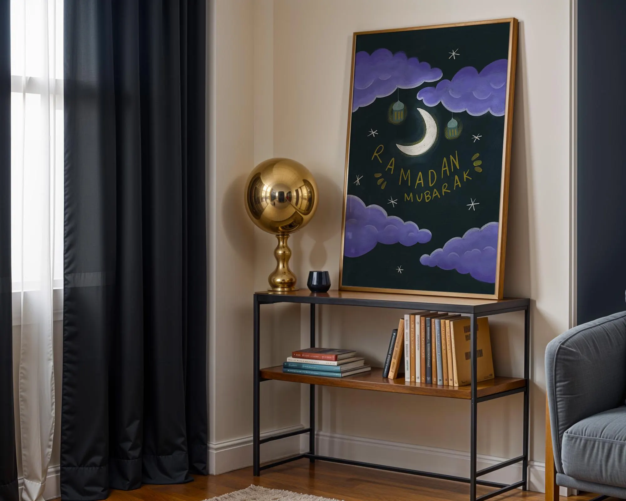 Ramadan Mubarak Night Sky Art – Kids Room Decor (Digital Download) - image 2