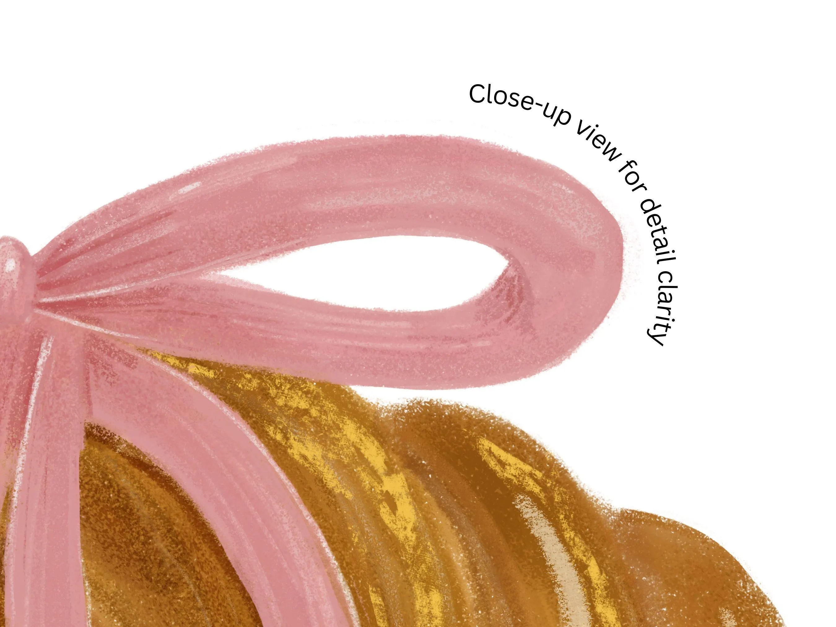 Coquette Croissant Wall Art – Pink Ribbon Croissant Digital Painting, Soft Feminine Kitchen Decor - image 3