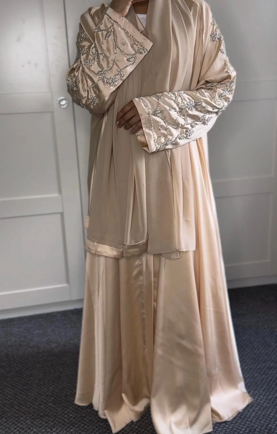 Satin Abaya Set, Eid Outfit with Slip Dress & Hijab - image 3