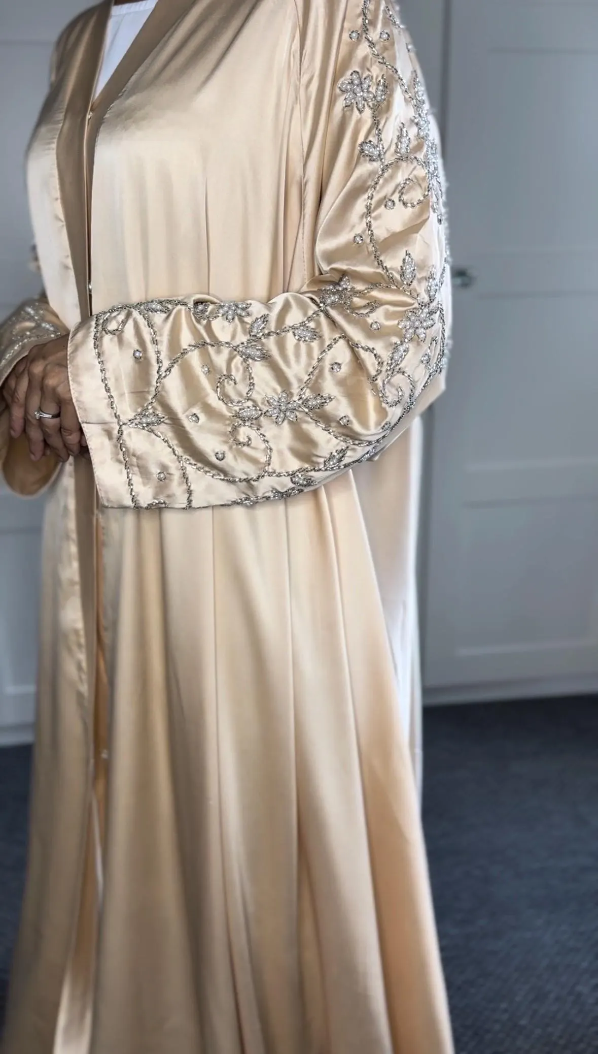 Satin Abaya Set, Eid Outfit with Slip Dress & Hijab - image 4