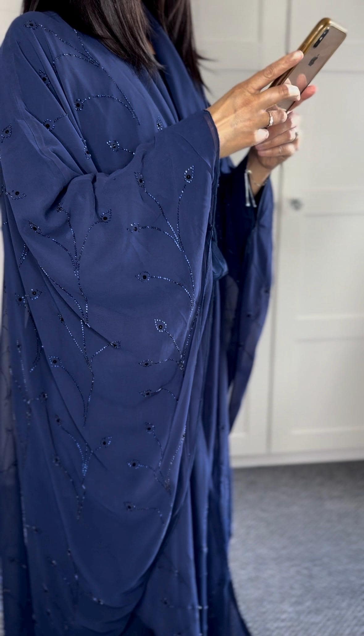 Laiba 3 Piece Chiffon Abaya Set, Embellishment, Abaya for Women - image 5