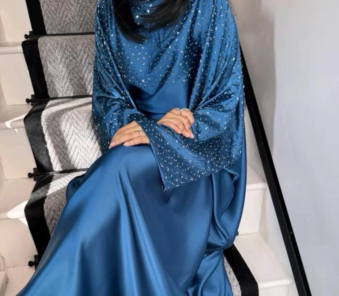 Amelia Butterfly Abaya with Hijab and Inner Belt, Eid Outfit - image 4