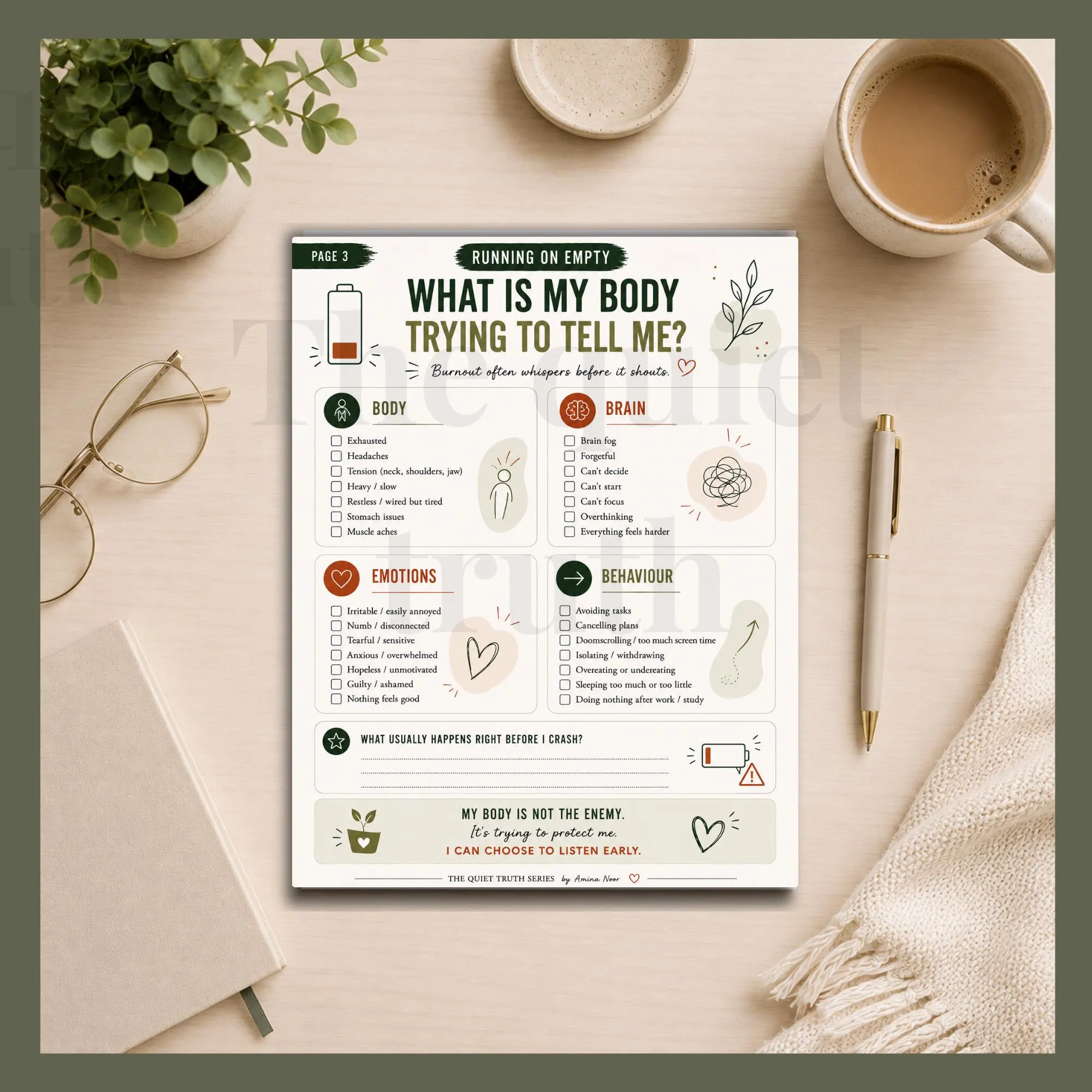 Burnout Recovery Workbook PDF, Self Care Workbook, Energy Reset Planner, Stress Relief Journal, Mental Wellness Printable, Digital Download - image 5