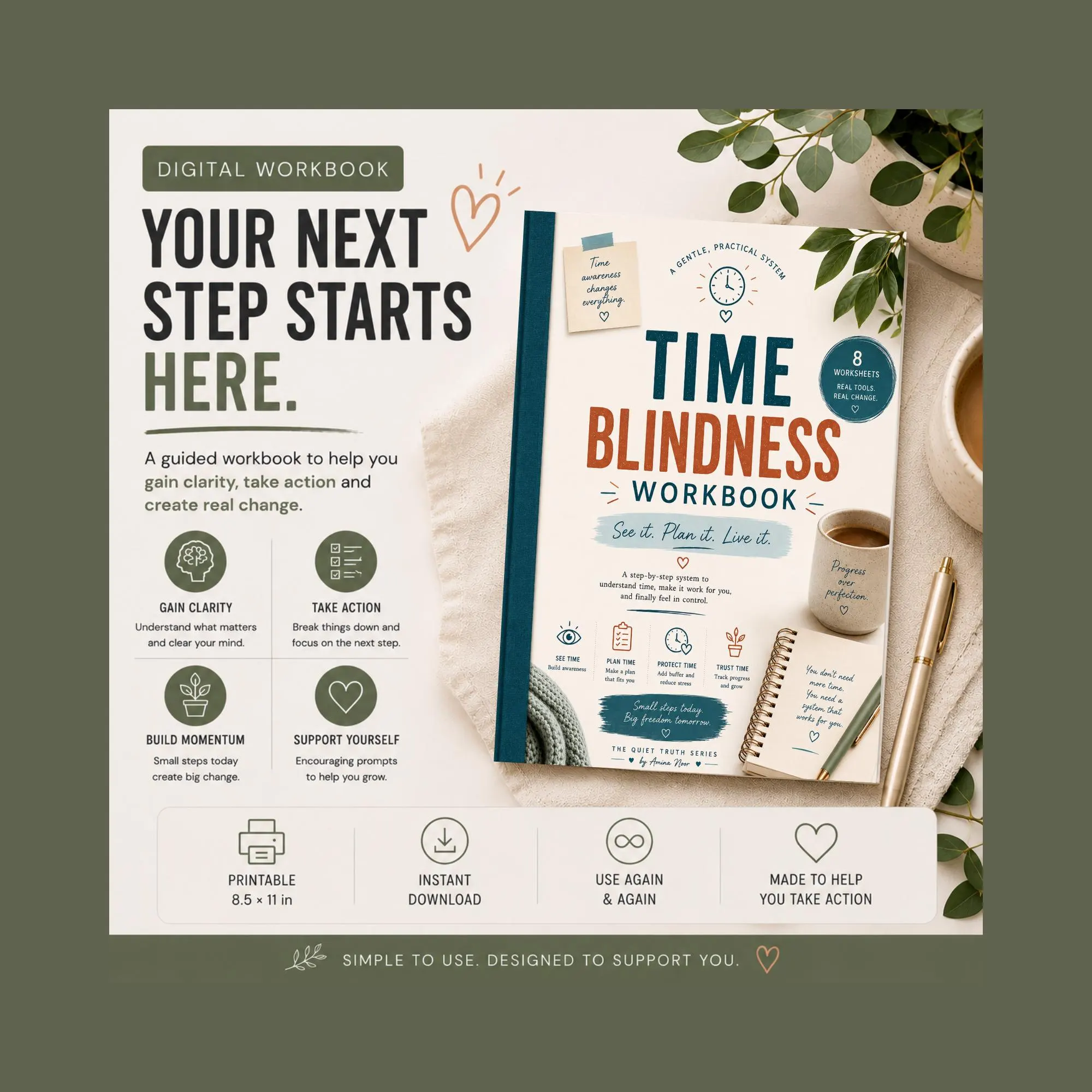 Time Blindness Workbook | Printable Time Management Worksheets | Digital PDF - image 3