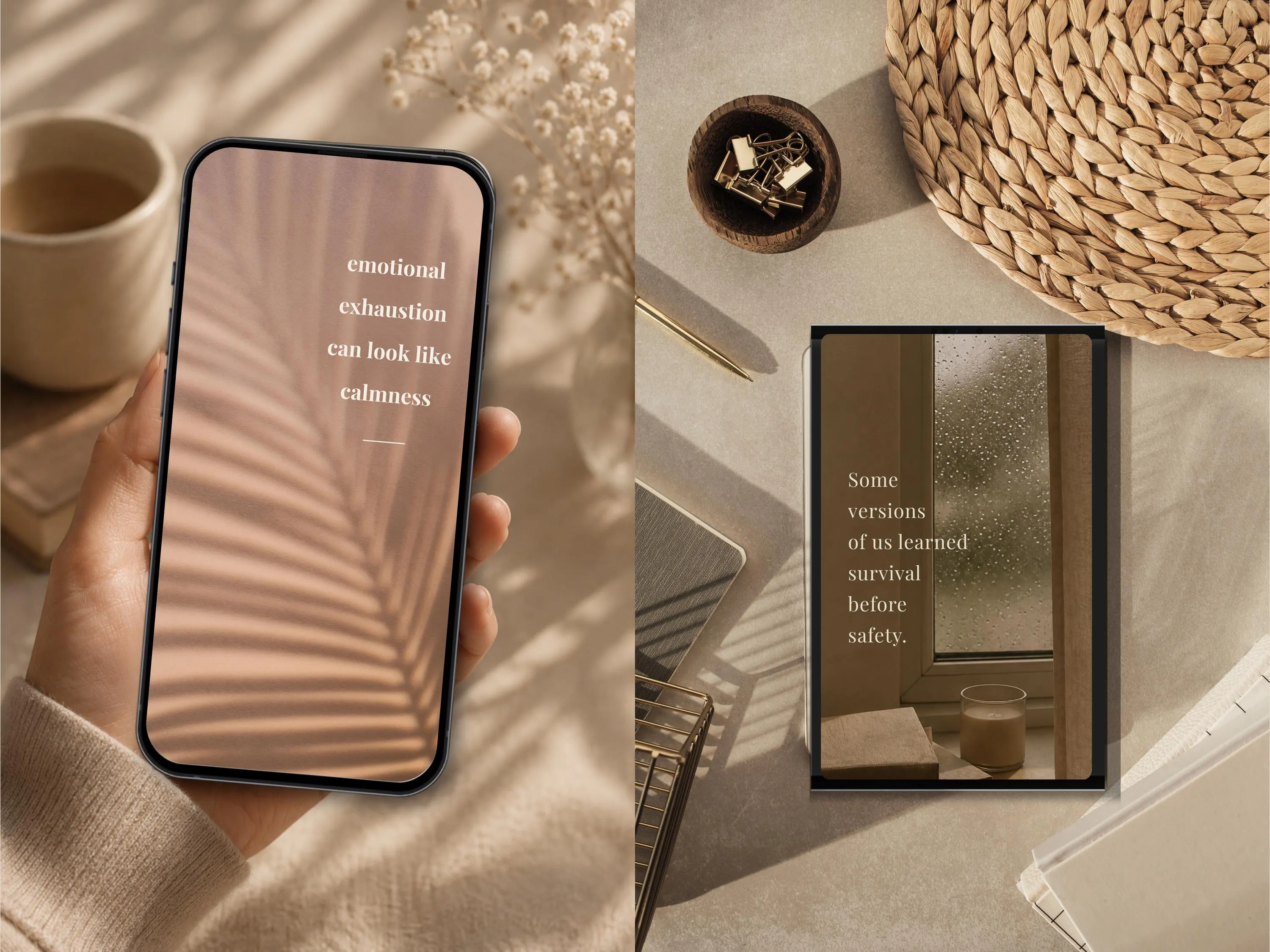 Quiet Healing Wallpaper Bundle | iPhone, Android & Tablet | Self Love Quotes | Mindfulness and Emotional Healing - image 2