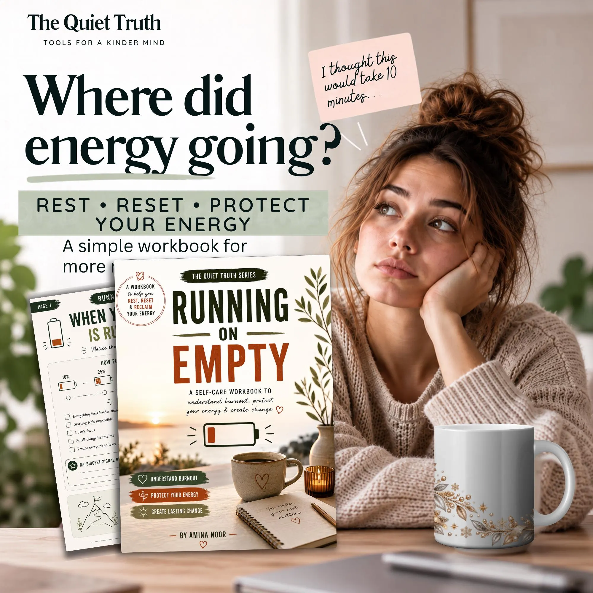 Burnout Recovery Workbook PDF, Self Care Workbook, Energy Reset Planner, Stress Relief Journal, Mental Wellness Printable, Digital Download - image 3