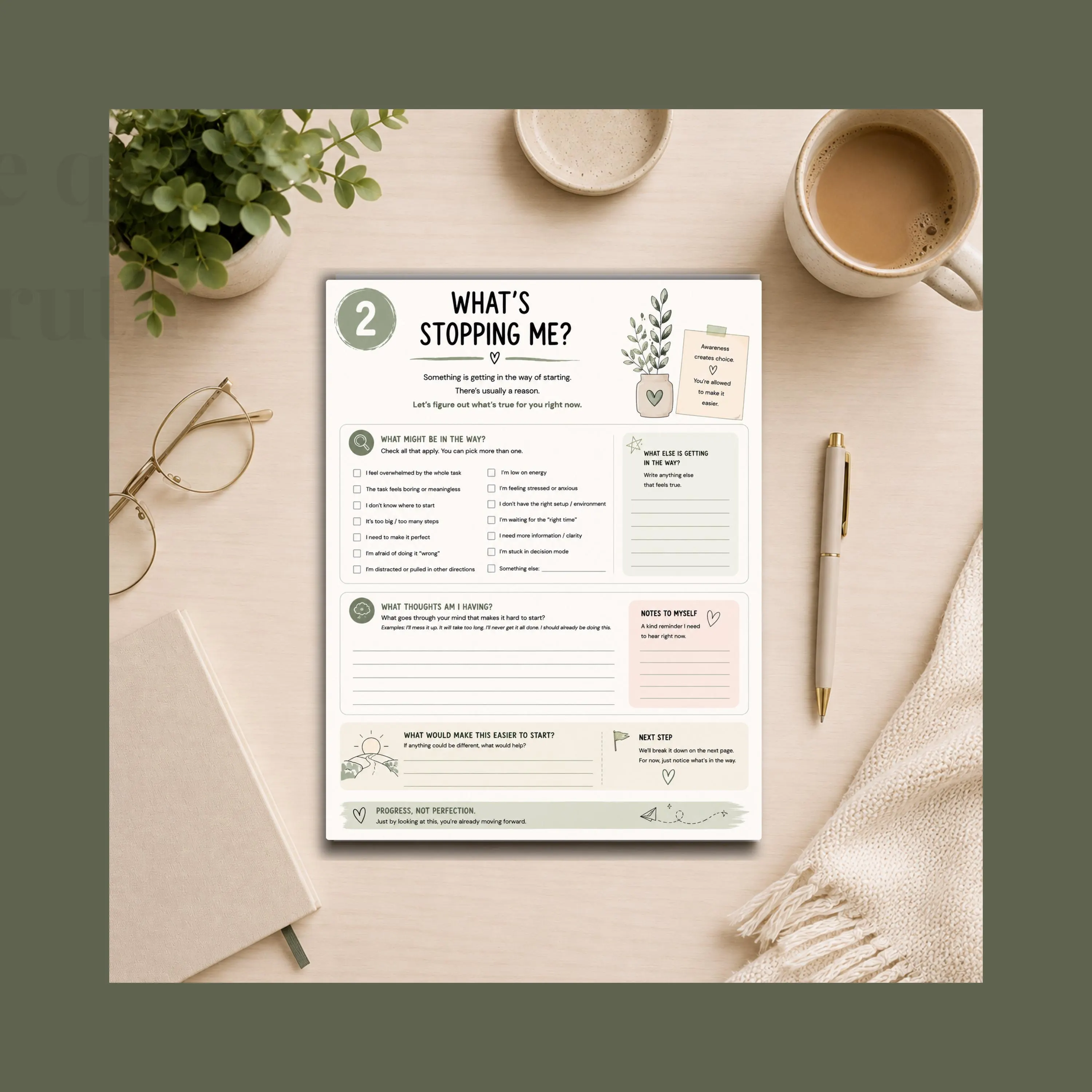 ADHD Workbook for Adults, Executive Function & Task Initiation Printable - image 4