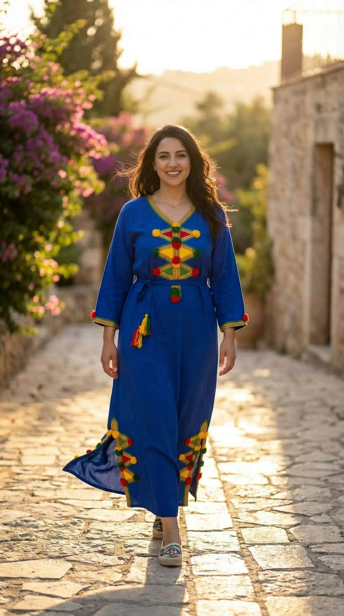 Moroccan Gandoura Dress – Handmade Traditional Kaftan – Boho Chic Embroidered Maxi Dress – Ethnic Moroccan Clothing for Women - image 5