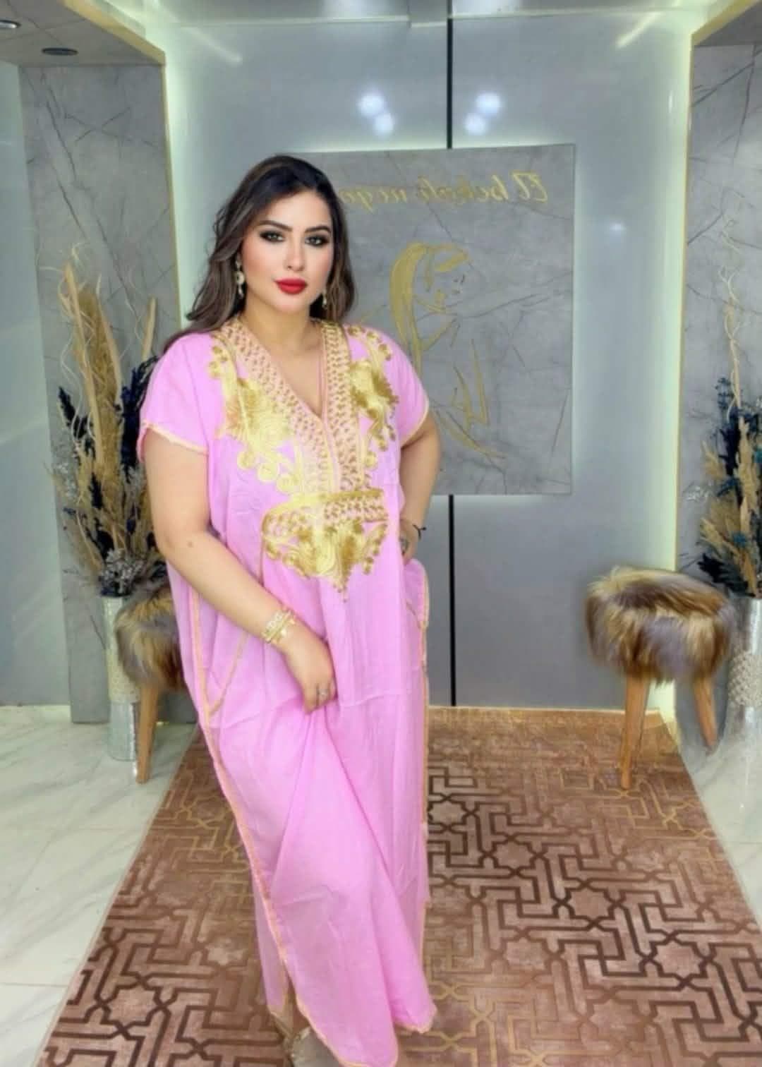 Moroccan Gandoura marrakech for Women Elegant Embroidered Kaftan Dress – Handmade Caftan Loose Maxi Dress – summer caftan dress for her - image 5