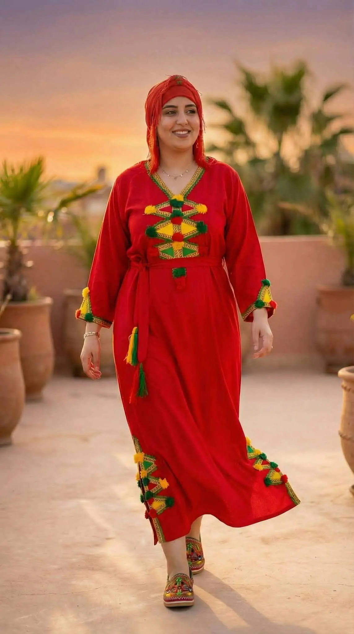 Moroccan Gandoura Dress – Handmade Traditional Kaftan – Boho Chic Embroidered Maxi Dress – Ethnic Moroccan Clothing for Women - image 4