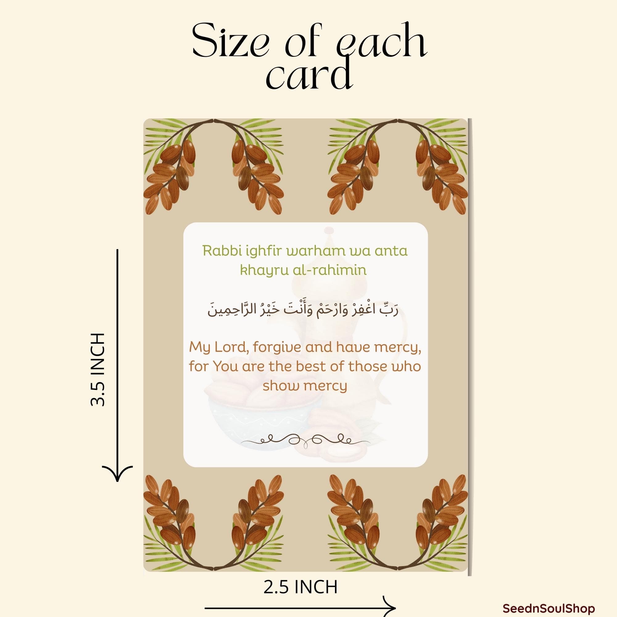 Dua Affirmation Cards set of 50 | Arabic, Arabic Transliteration, & English Tranlation - image 3