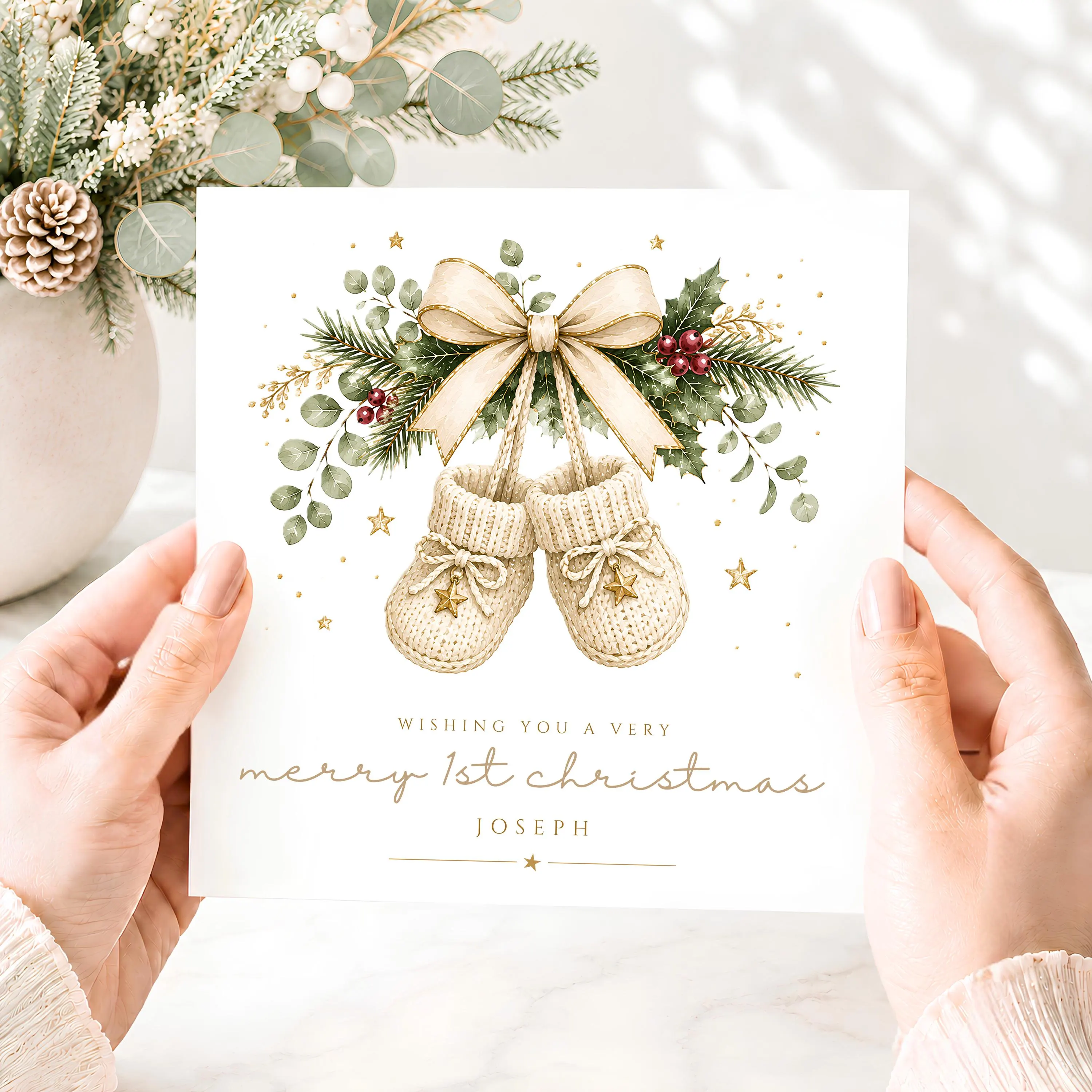Personalised Baby’s First Christmas Card | My 1st Christmas Card | Baby Girl Boy Christmas Card | New Baby Xmas Card | Keepsake Card - image 4