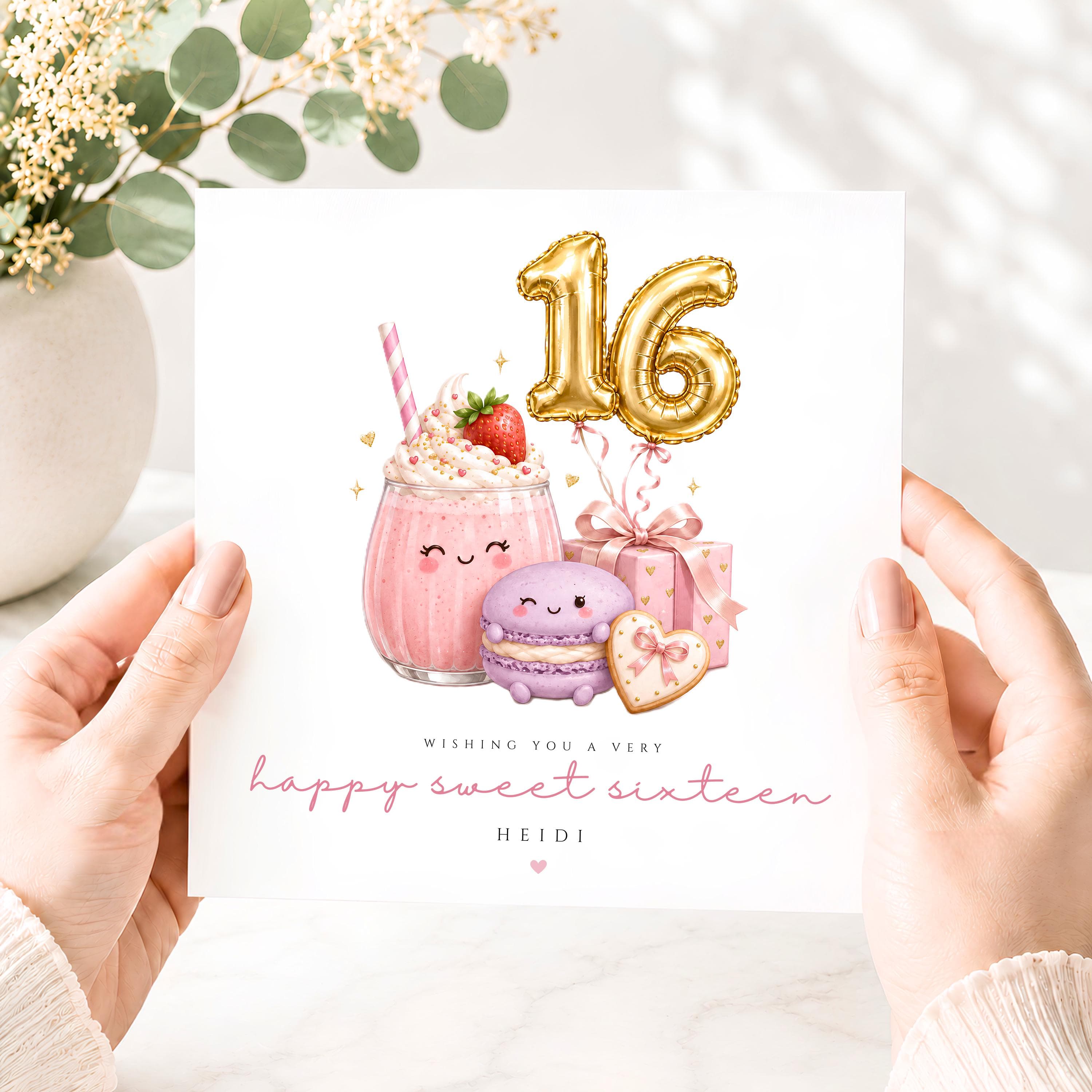 Personalised Girls 16th Birthday Card, Sweet Sixteen Card for Daughter, Granddaughter, Niece, Teen Dumpling Card, Cute 16th Birthday Card - image 3