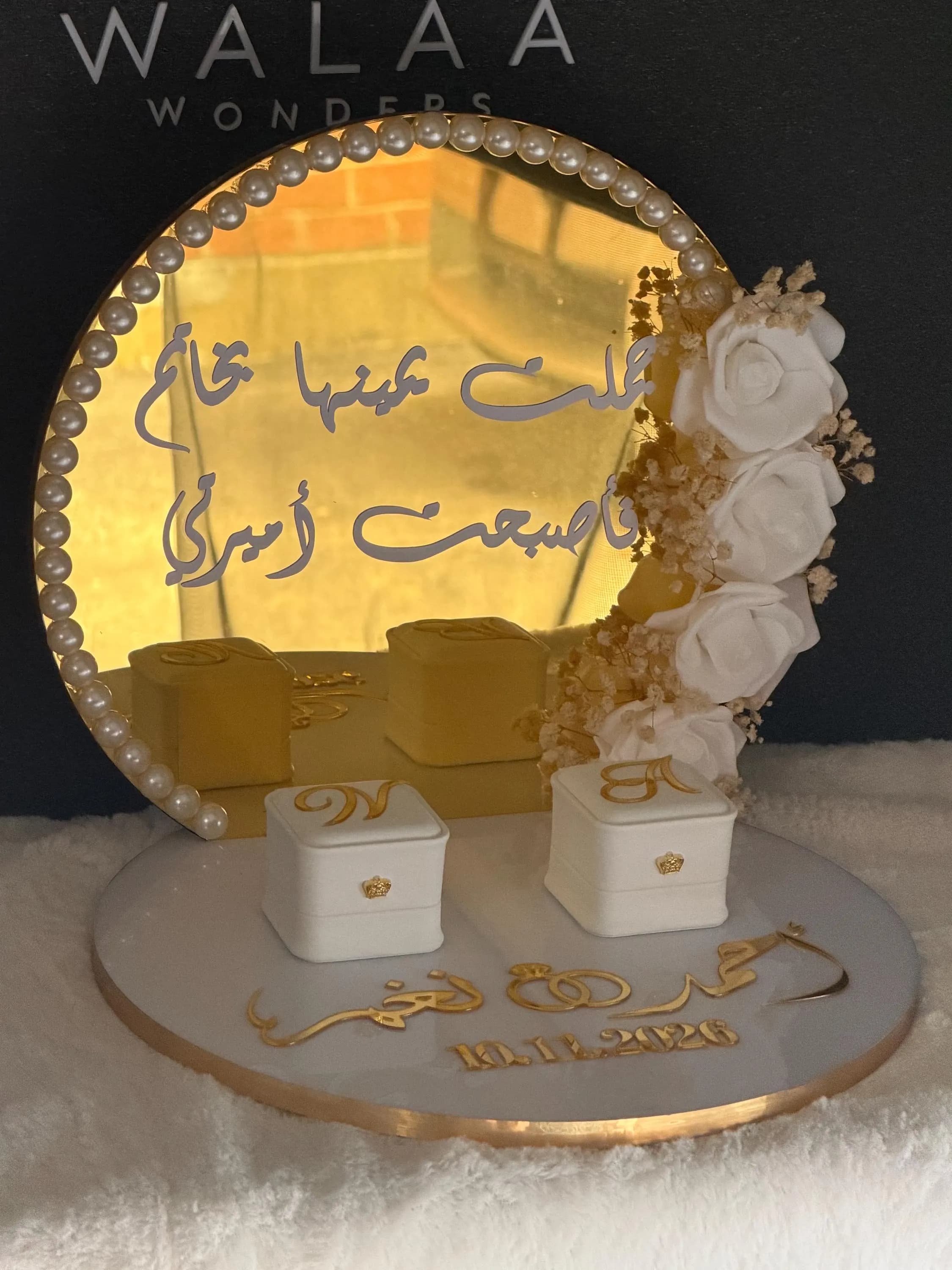 Personalized luxury acrylic Engagement ring gift Tray, Custom Wedding Keepsake - image 5