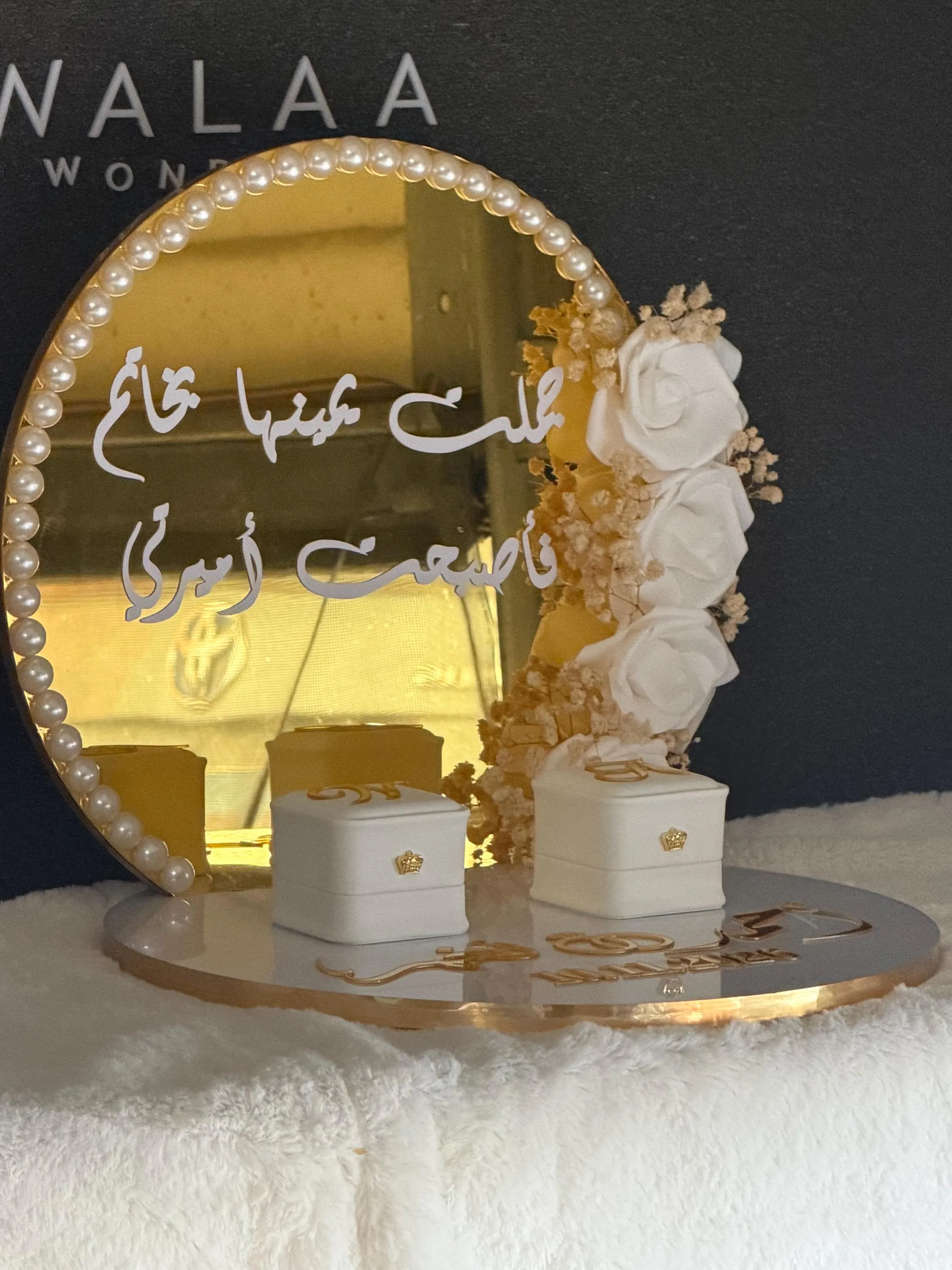 Personalized luxury acrylic Engagement ring gift Tray, Custom Wedding Keepsake - image 4