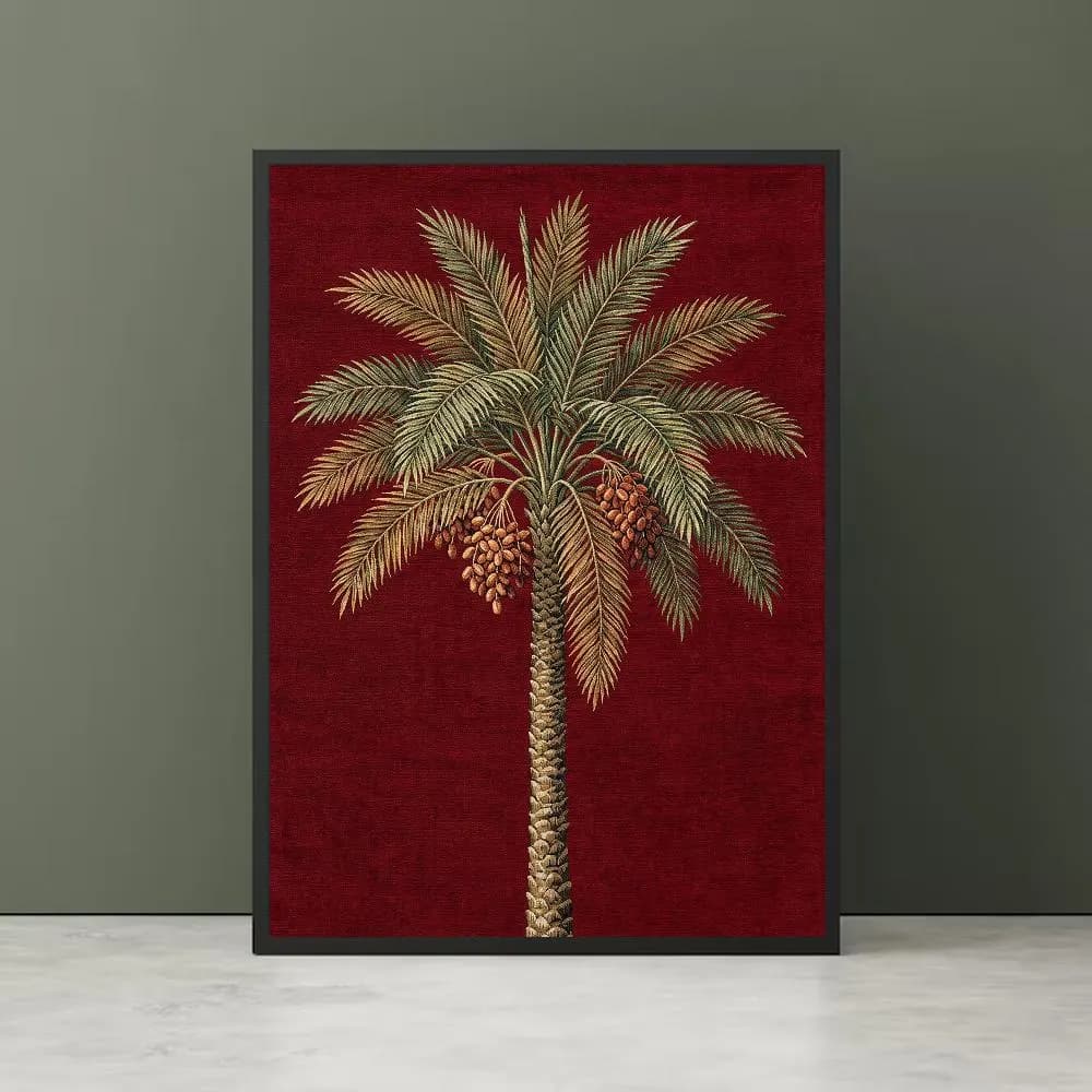 Persian Date Palm Art Print, Islamic Wall Decor Digital Download, Oriental Rug Style Tree Poster, Exotic Botanical Art, Middle Eastern Decor - image 4