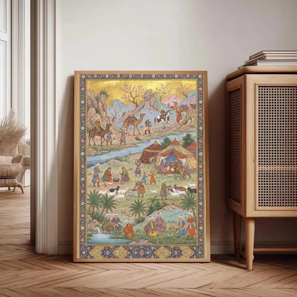 Mughal Miniature Art Print, Vintage Indo Persian Painting, Traditional Indian Wall Art, Islamic Cultural Decor Digital Download - image 4